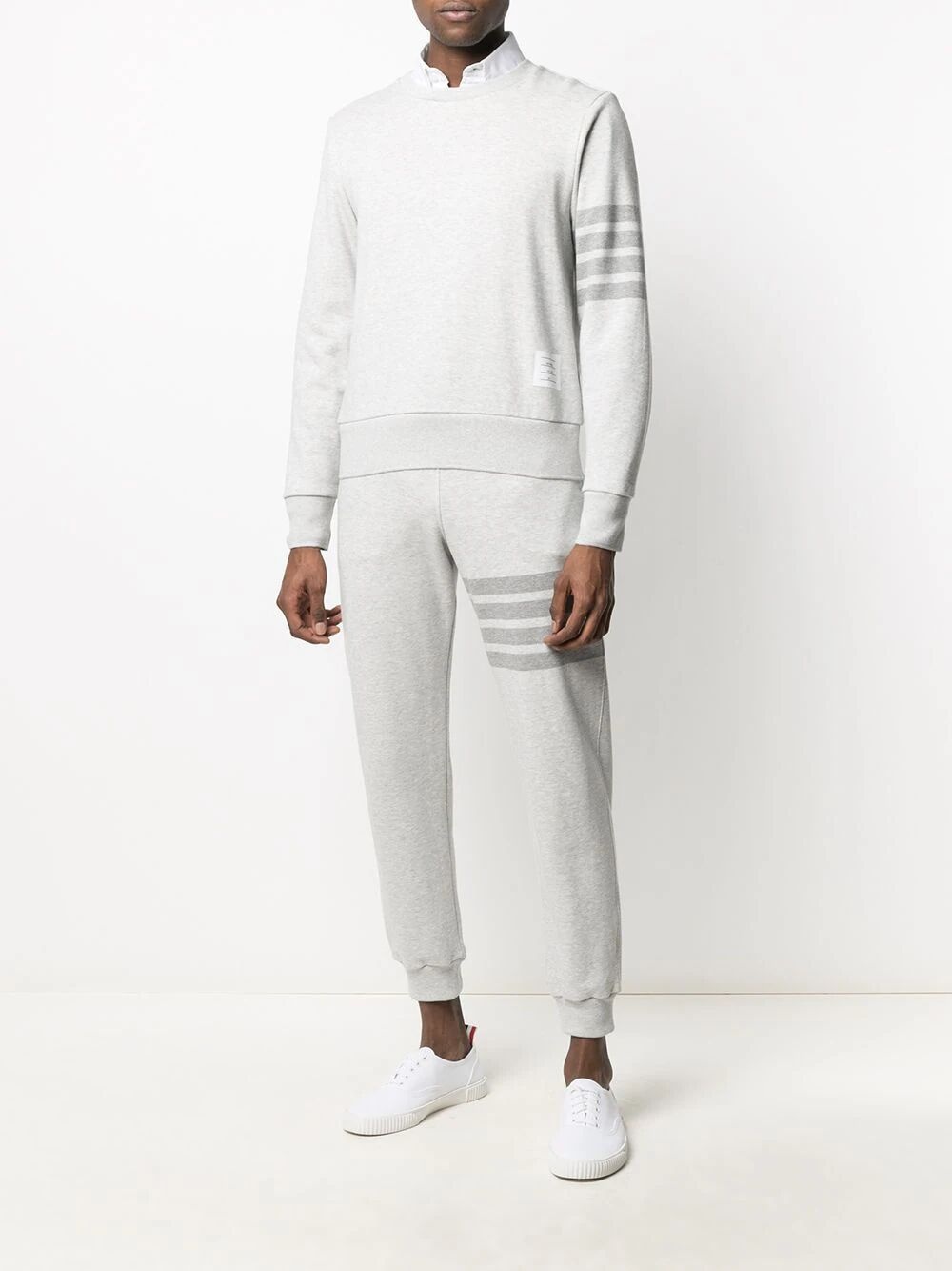 SWEATPANTS IN CLASSIC LOOPBACK WITH ENGINEERED 4 BAR STRIPE - 3