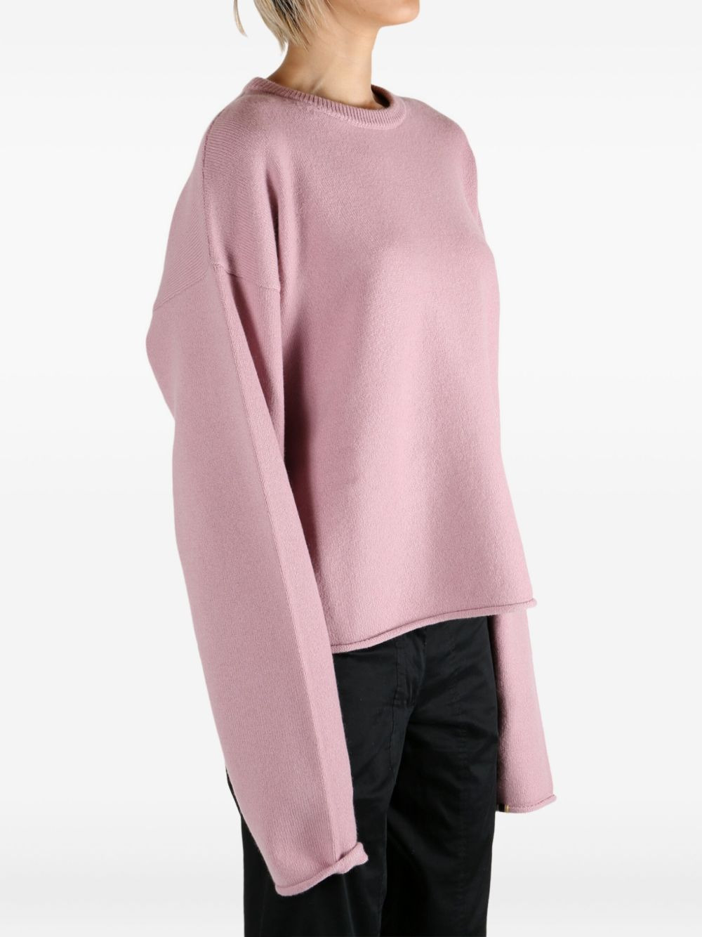 round-neck cashmere sweater - 3