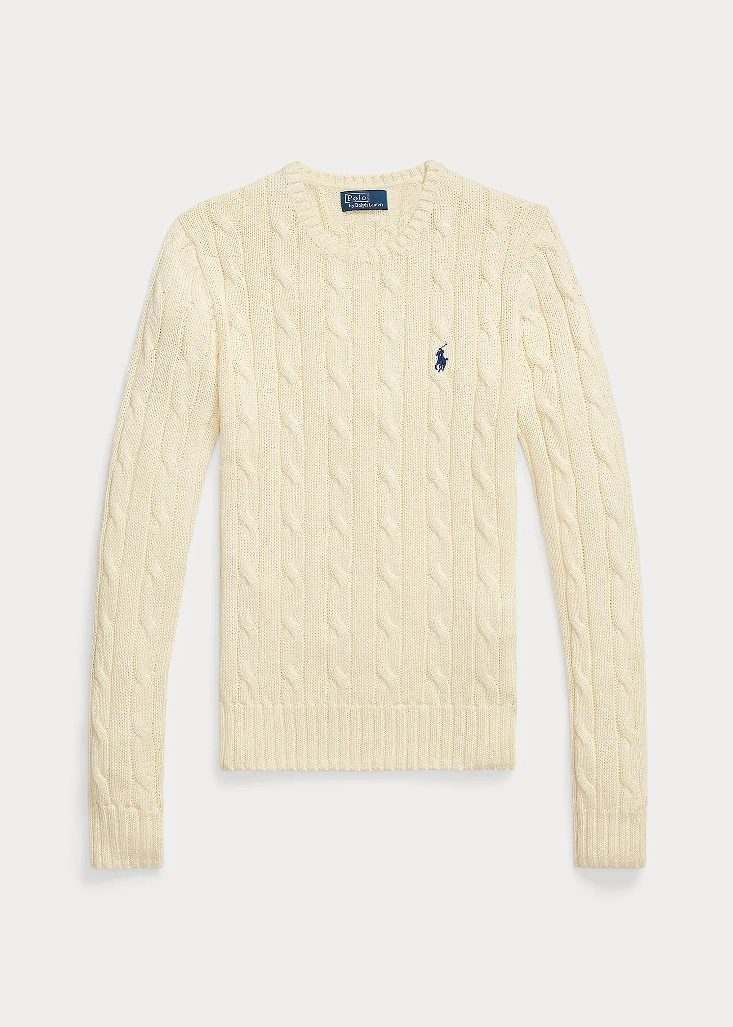 Cable-Knit Cotton Crewneck Sweater - 1