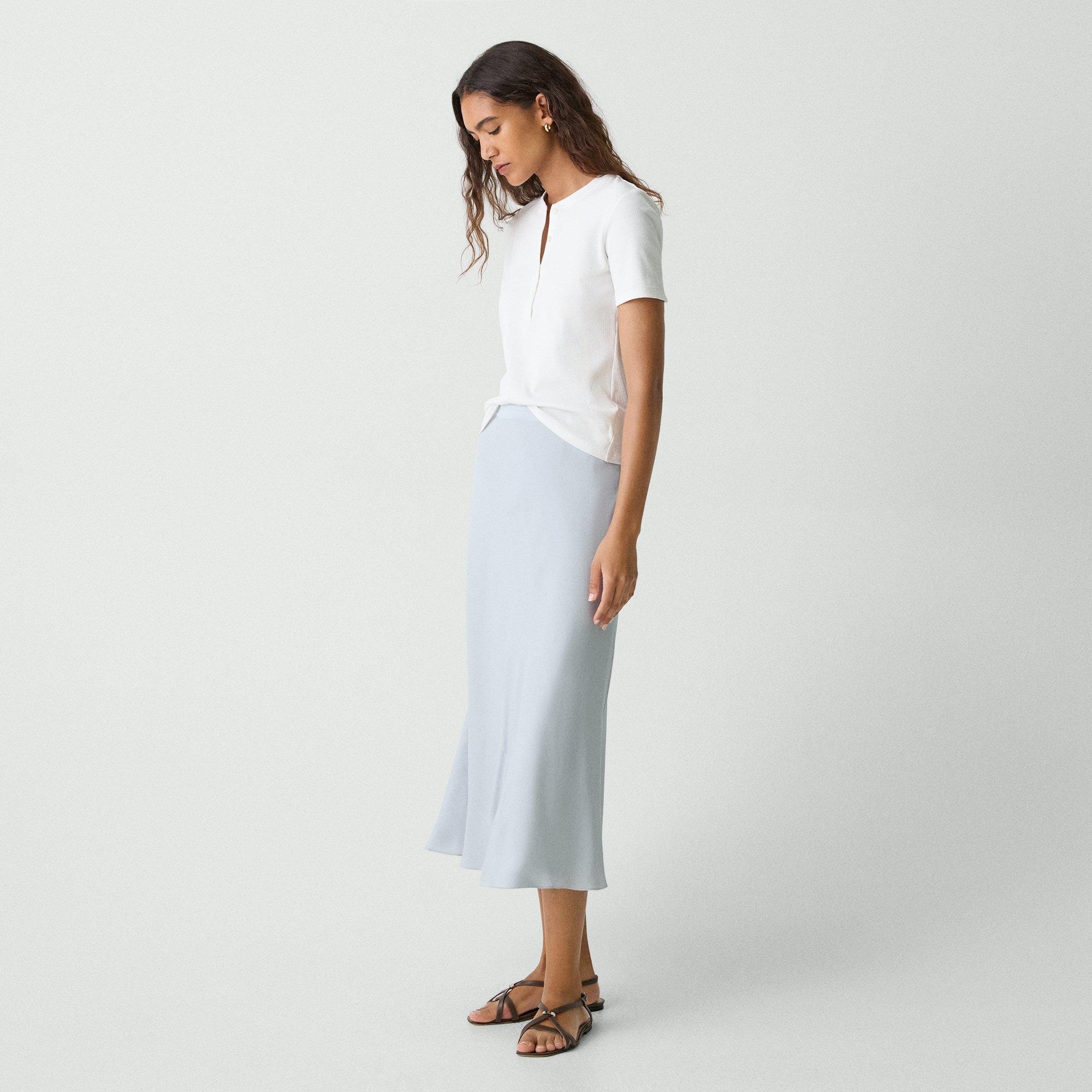 Midi Pull-On Skirt in Silk Georgette - 2