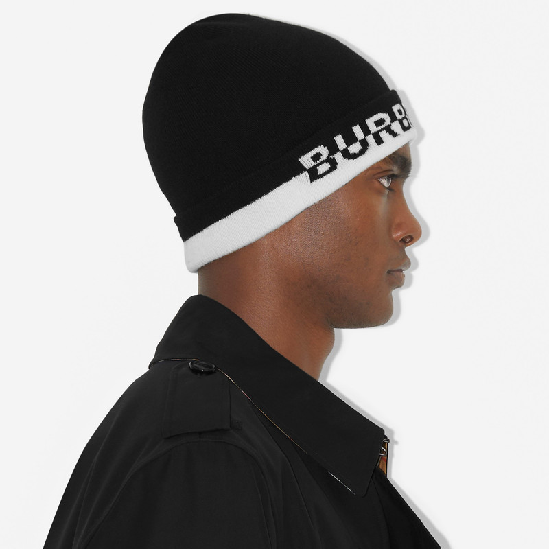 Logo Intarsia Cashmere Beanie 3