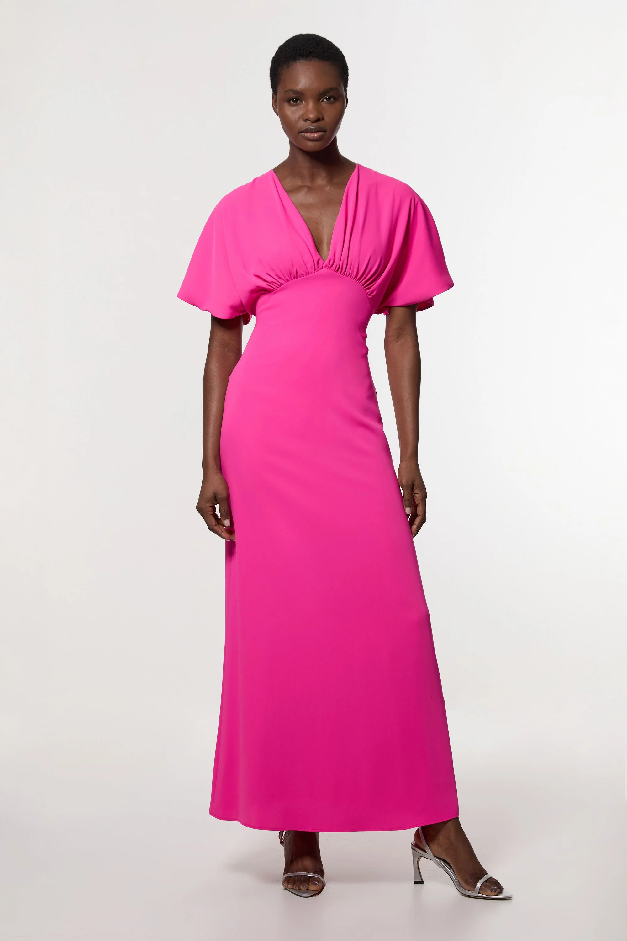 Soft Tailored Waterfall Sleeve Maxi Dress - 1