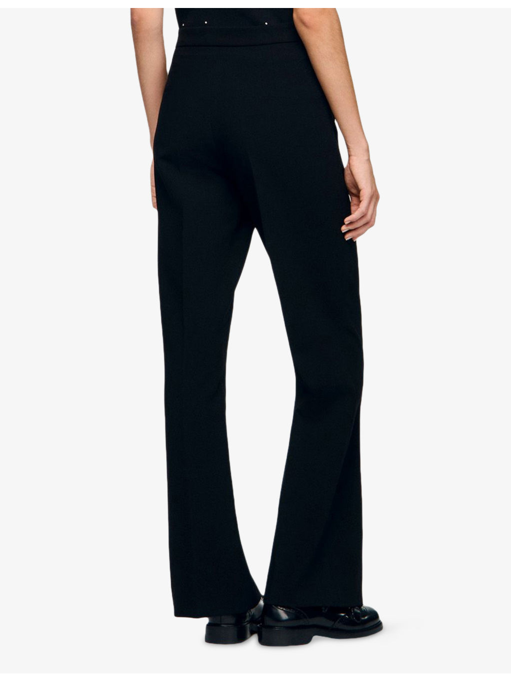 Button-Embellished Wide-Leg High-Rise Stretch-Woven Trousers - 4