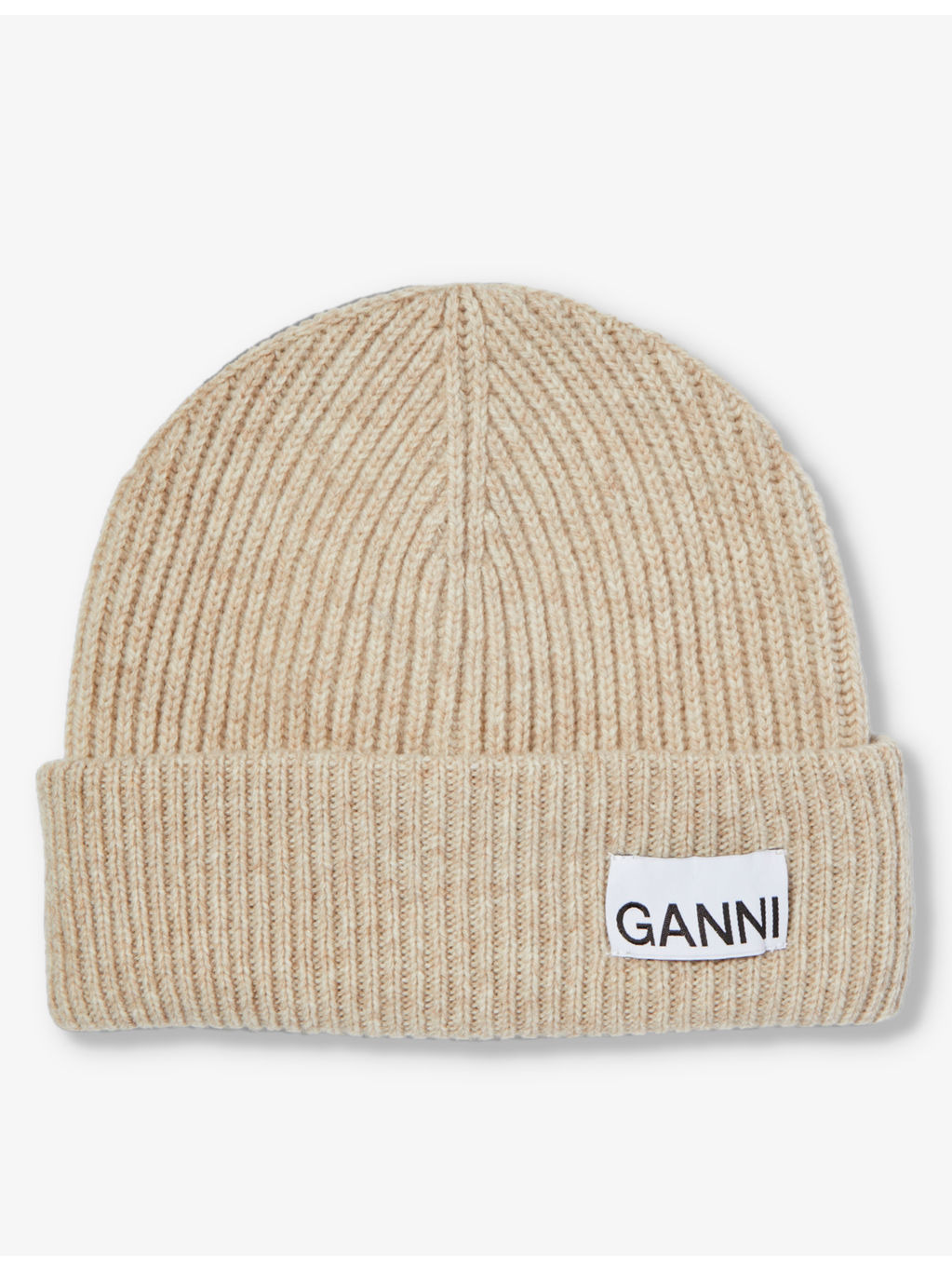 Logo-patch wool, recycled-wool and recycled-polyamide beanie - 1