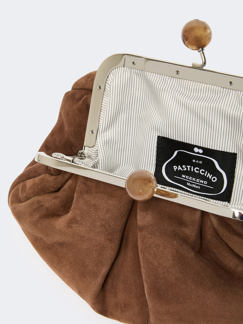 VALOIS Small suede Pasticcino Bag - DARK BROWN 5