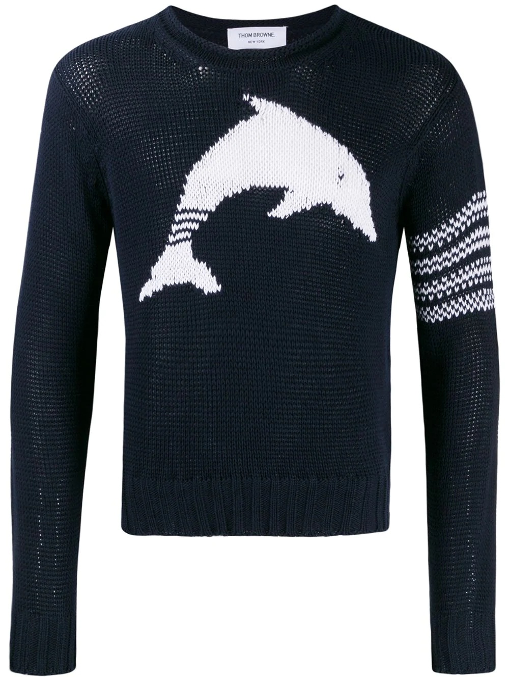 dolphin intarsia 4-Bar jumper - 1