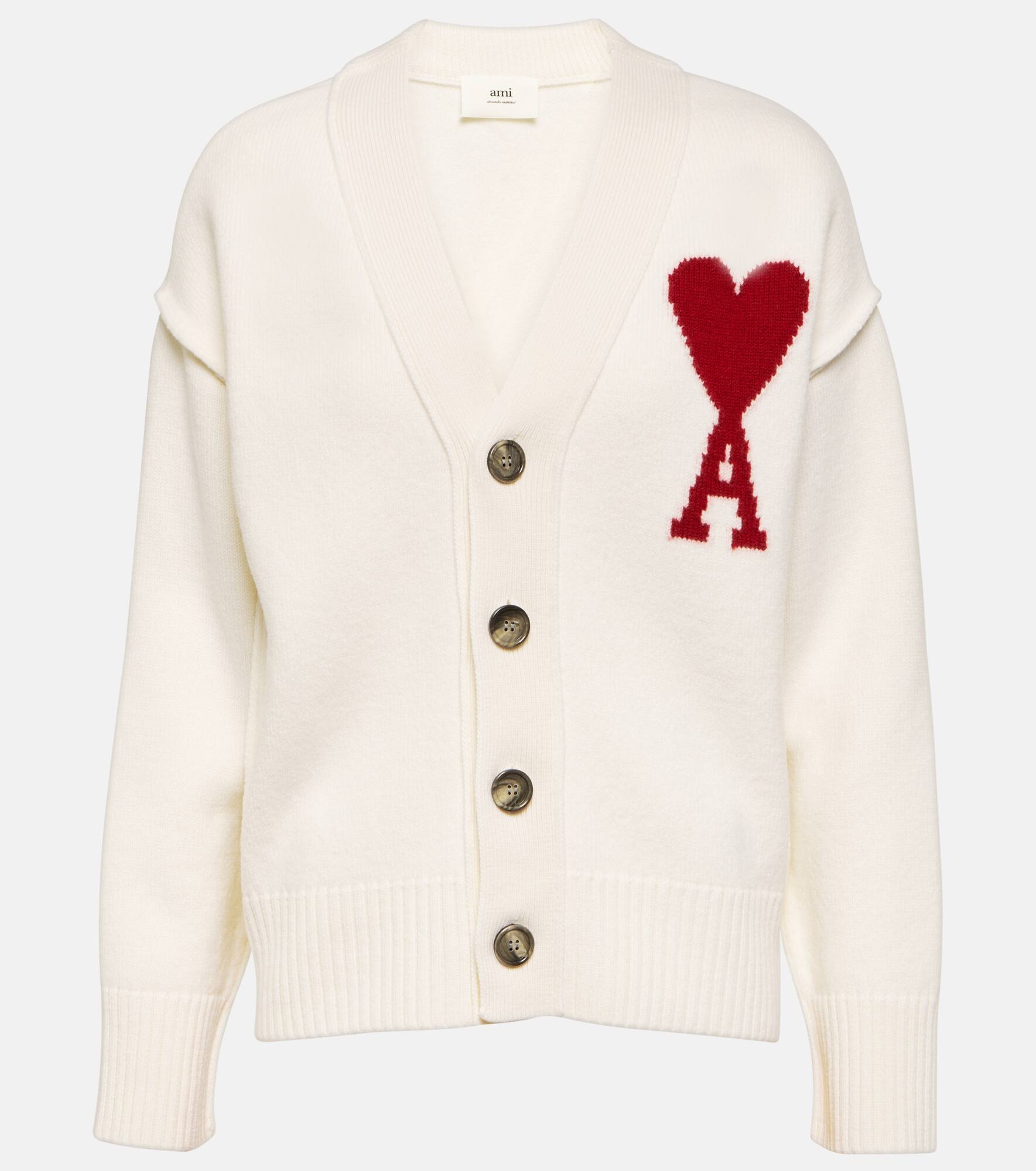 Ami De Coeur intarsia wool cardigan - 1