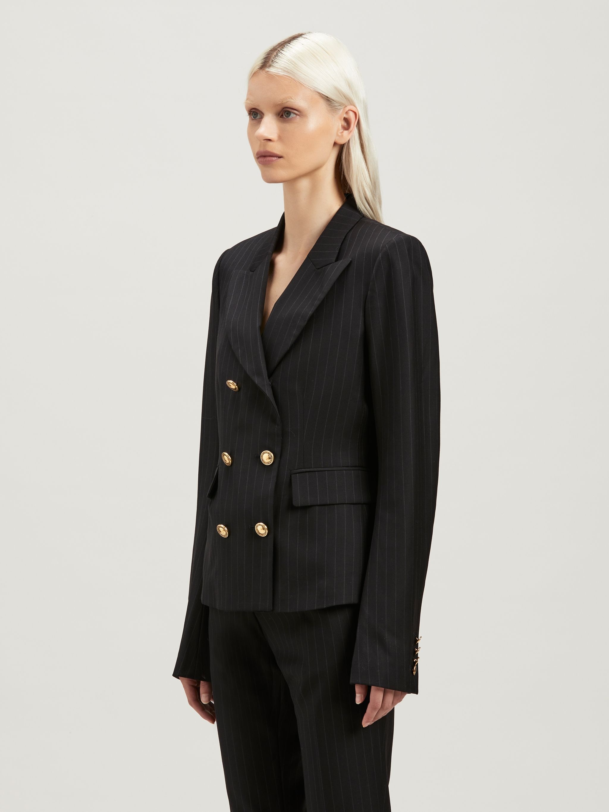 PINSTRIPE DOUBLE BLAZER - 4
