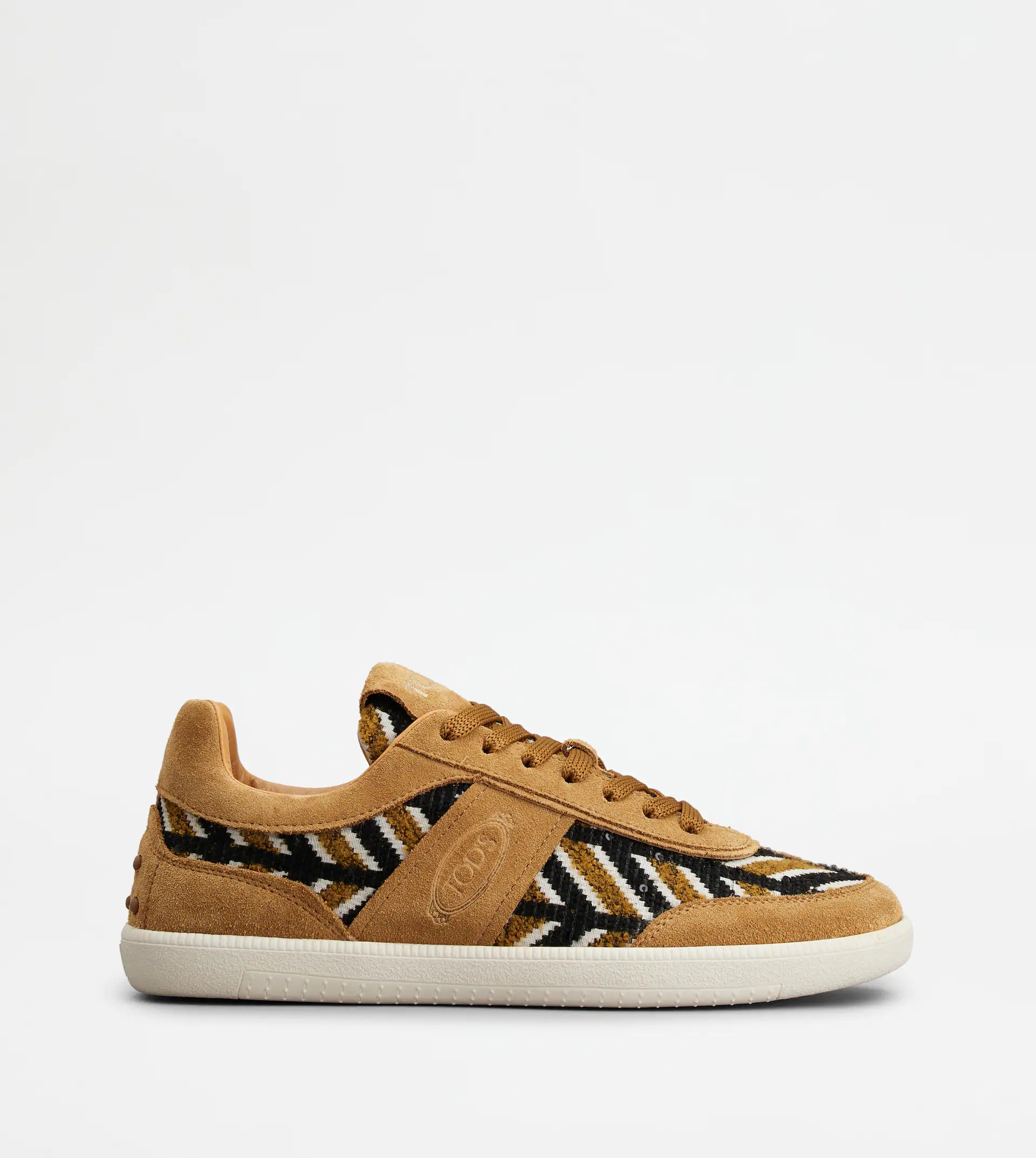 TOD'S TABS SNEAKERS IN SUEDE AND FABRIC - BROWN - 1
