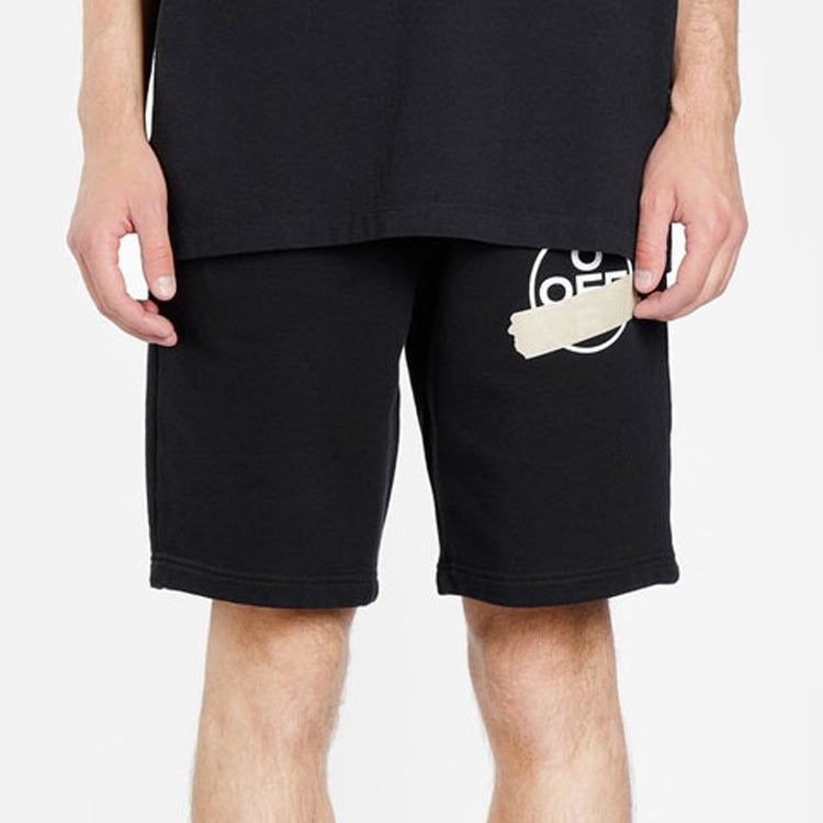 Off-White C/O Virgil Abloh Men'S Black Tape Arrows Sweatshorts OMCI006R20E300021048 - 5