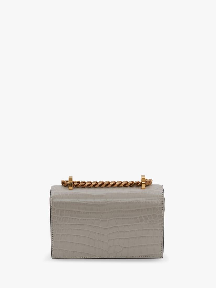 Mini Jewelled Satchel in Grey - 3