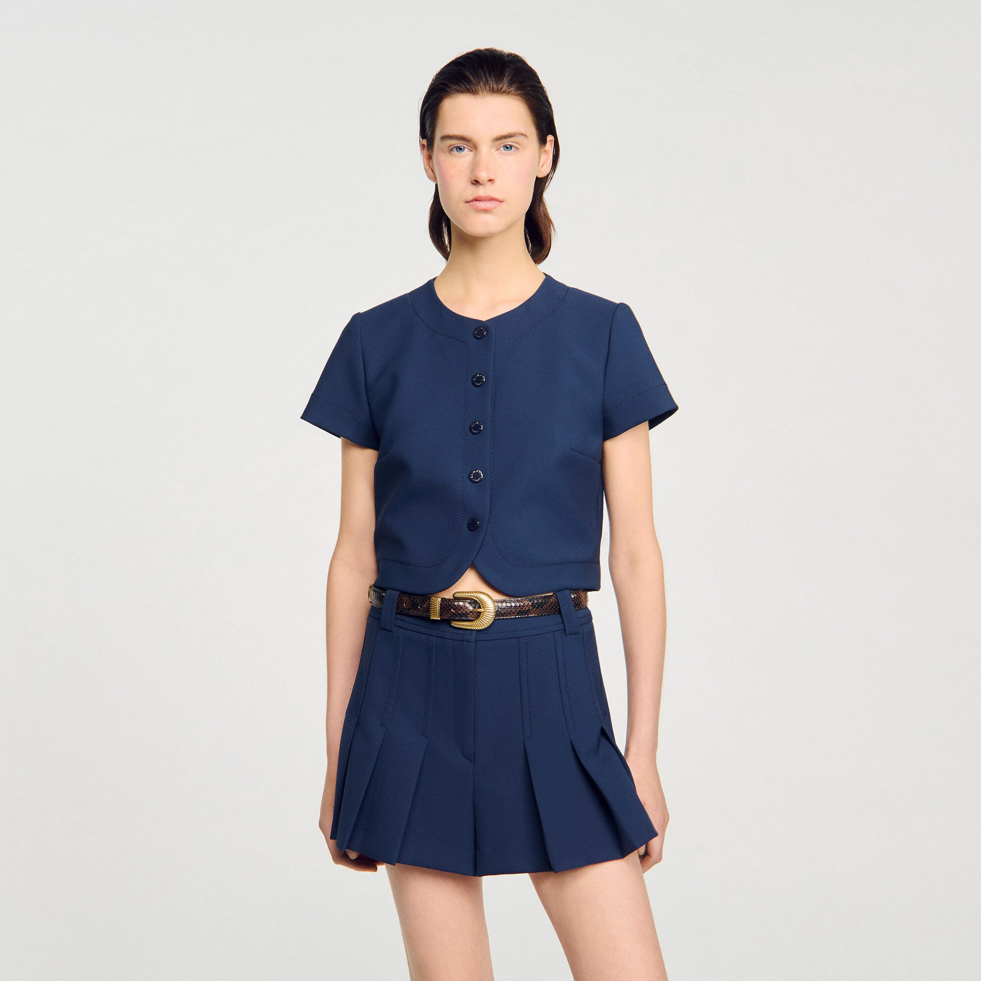 BUTTONED CROP TOP - 4