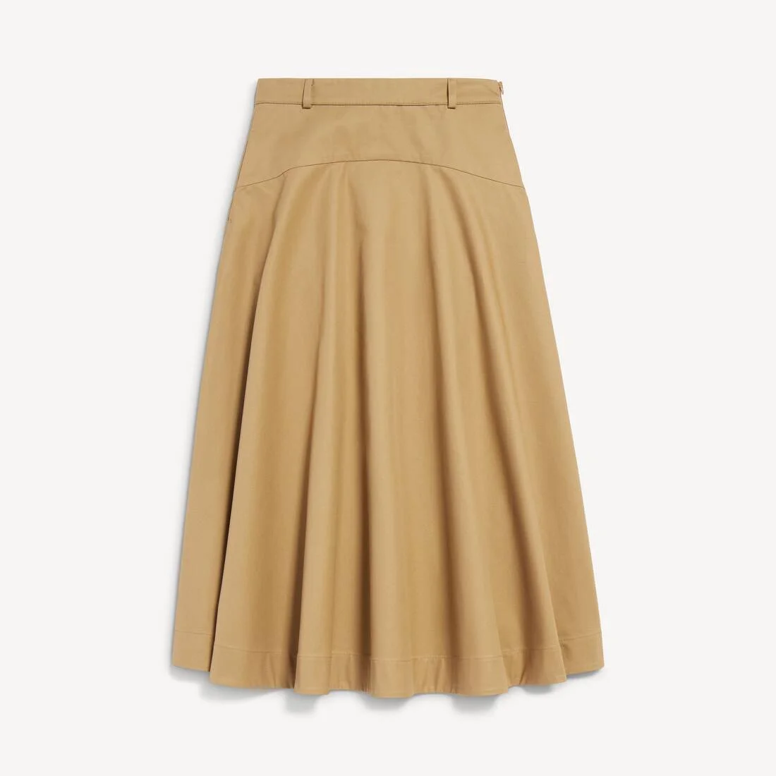 Women's A-line Cotton Skirt in Camel - 1