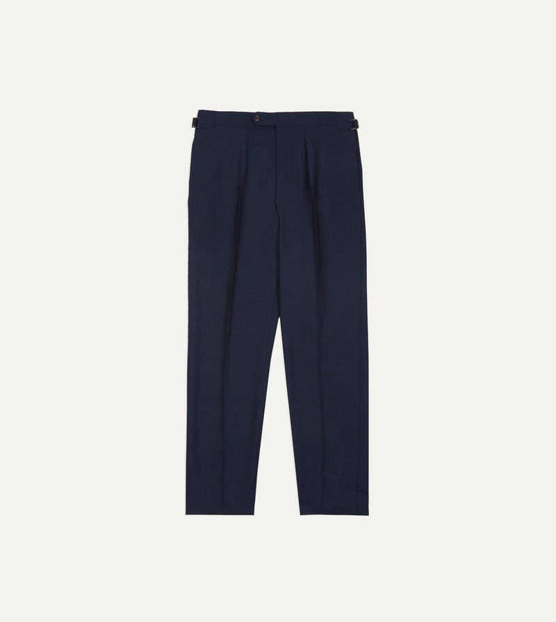 Light Navy Fresco Lite® Single Pleat Trouser - 1