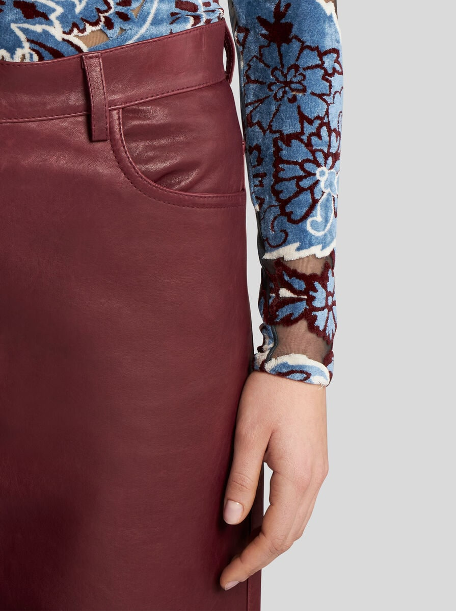 NAPPA LEATHER BAGGY TROUSERS - 4