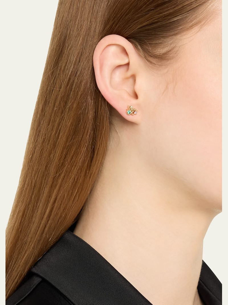 SYDNEY EVAN 14k Gold Lucky Love Iconography Cluster Stud outlook