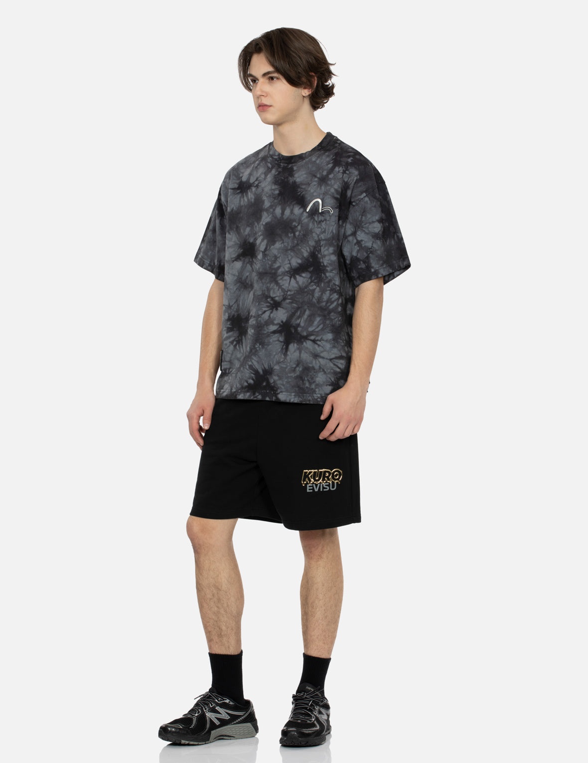 Tie-Dye with Seagull Embroidery Loose Fit T-Shirt - 3