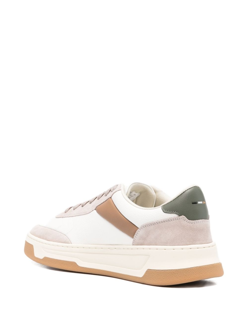 panelled leather sneakers - 3