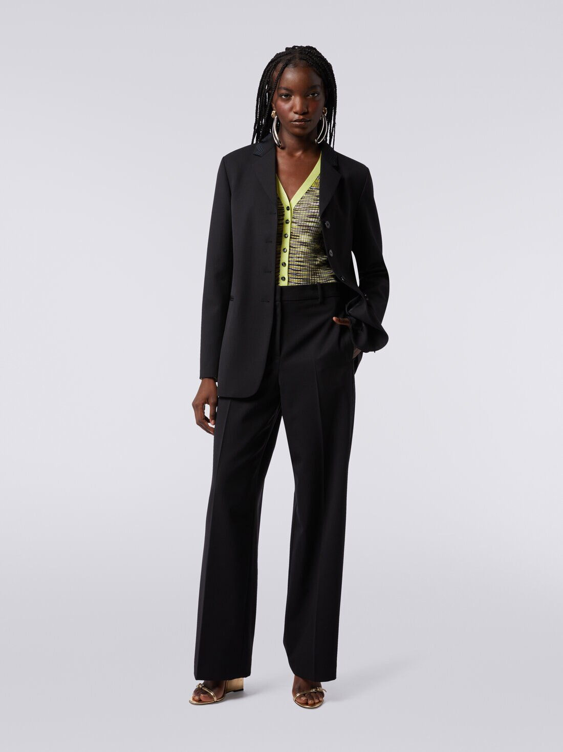 Classic wool and technical fabric trousers - 2