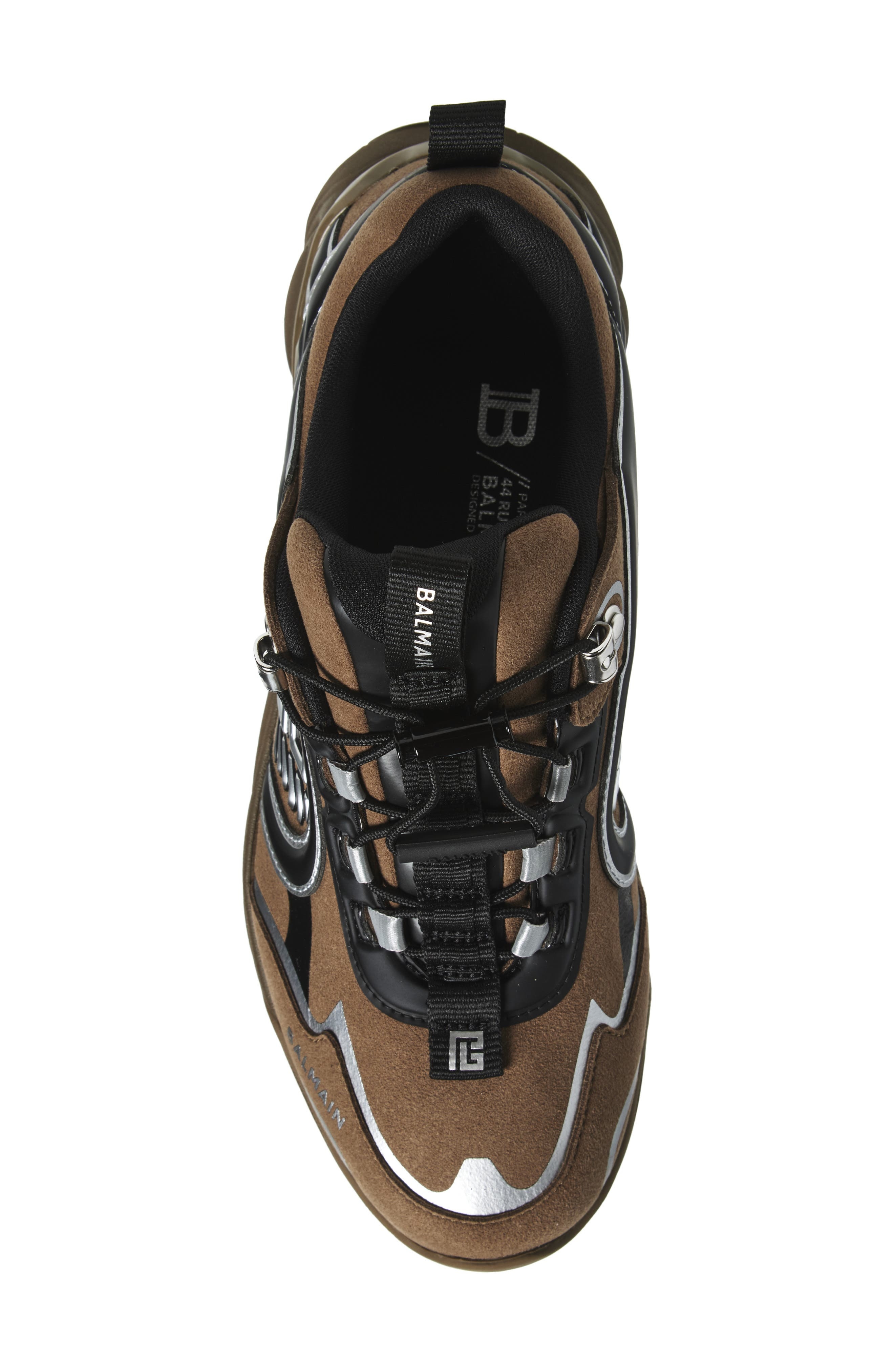 Balmain Cosmic Dust Low Top Sneaker in Argent/Kaki at Nordstrom - 5