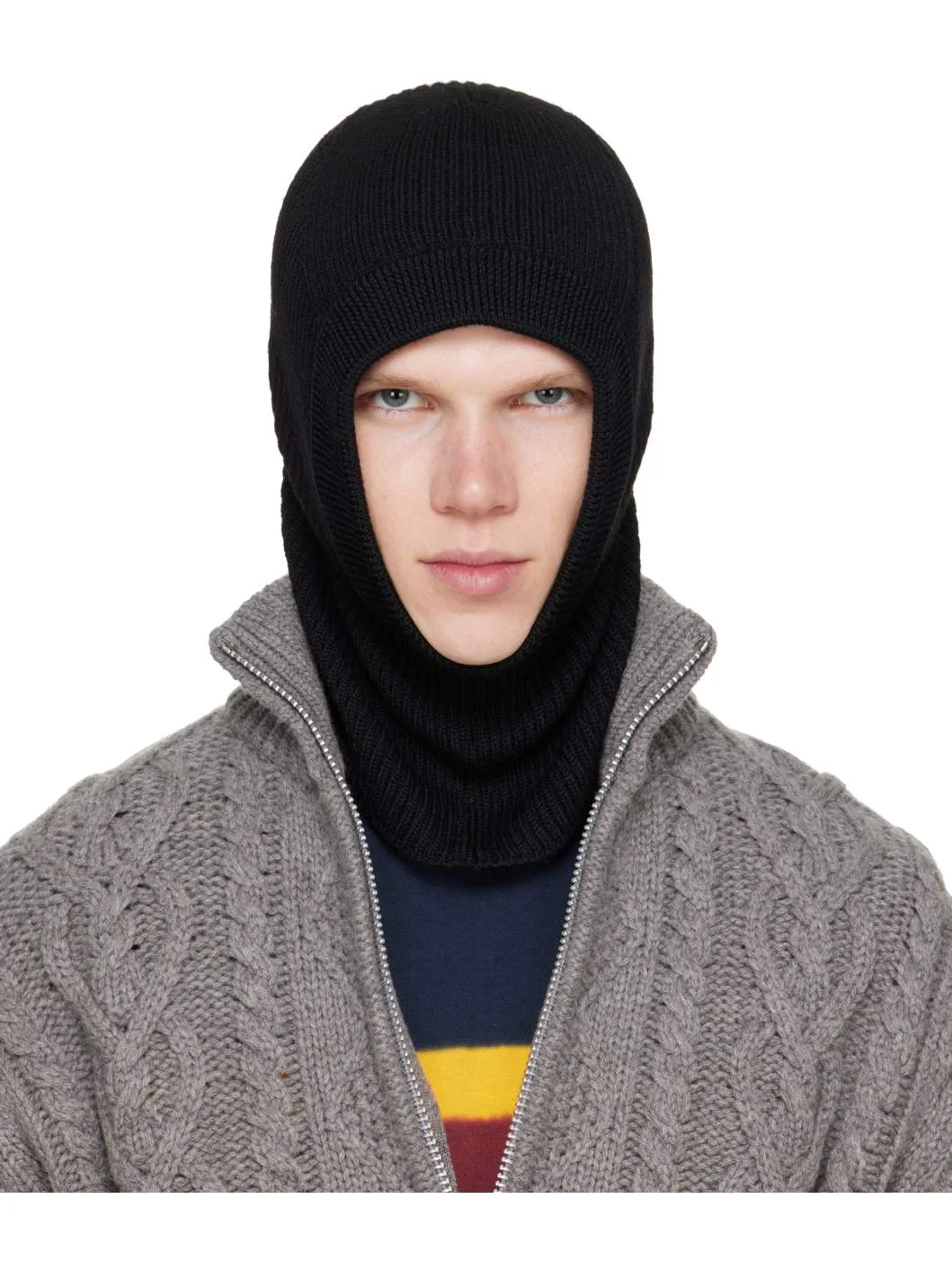 Black Wool Balaclava - 1