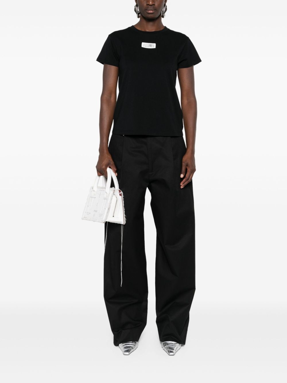numbers-patch cotton T-shirt - 2