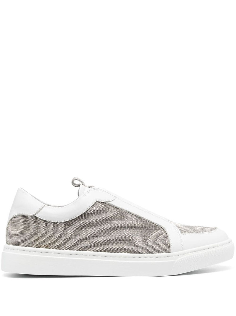 two-tone panelled lace-up sneakers 1