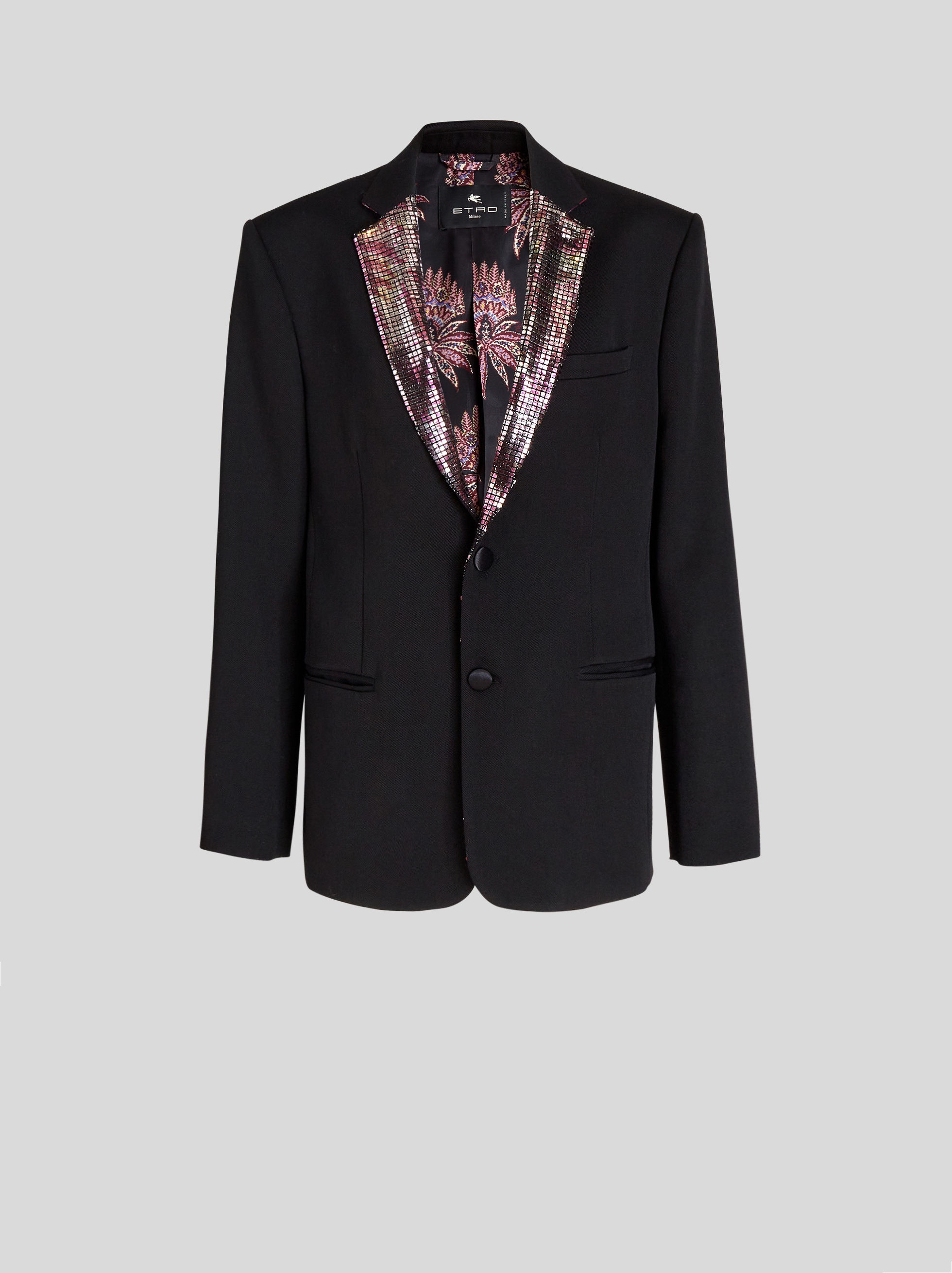 WOOL JACKET WITH PRINTED MICRO PLATES - 1