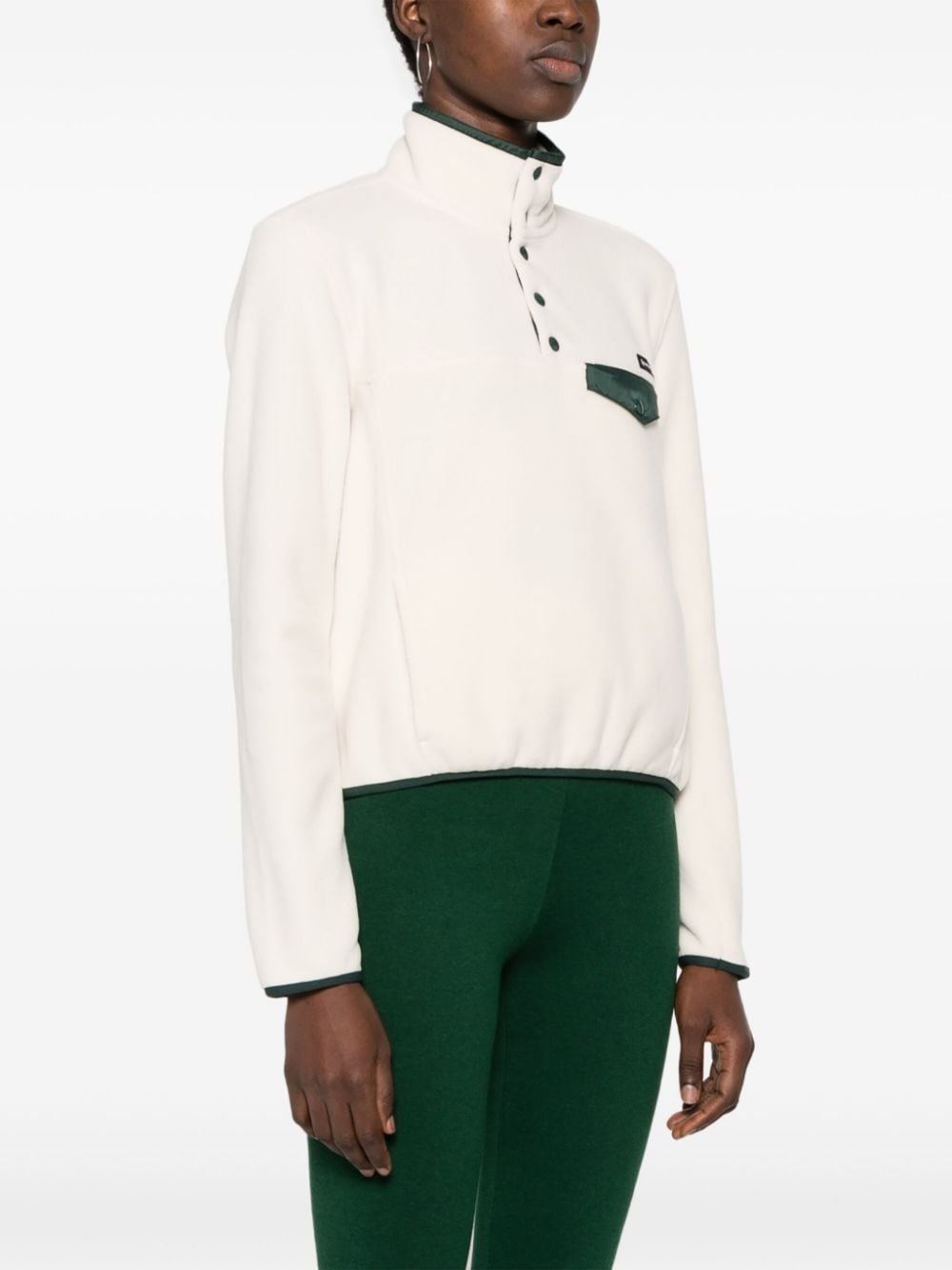 logo-patch fleece top - 3