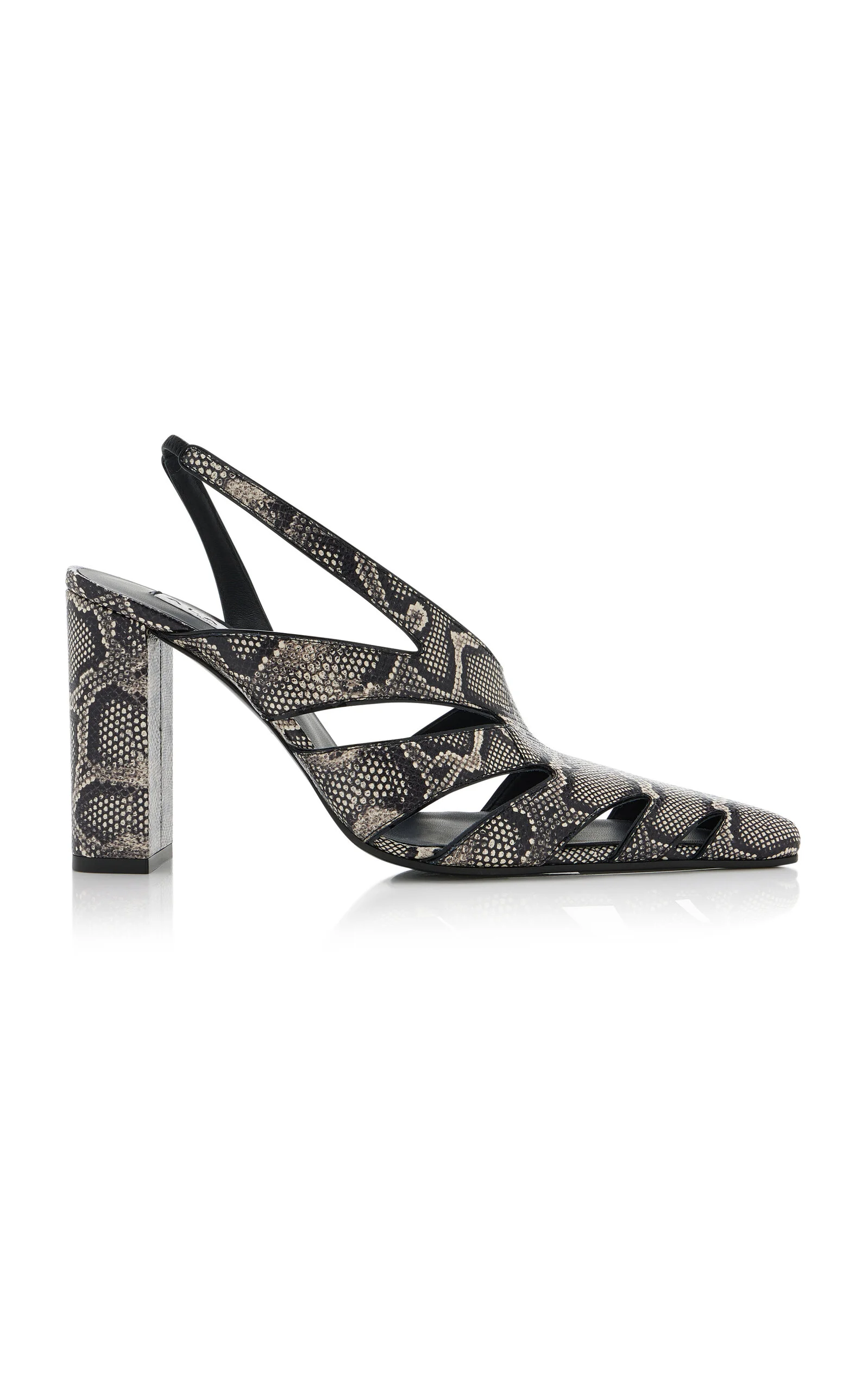 Snake-Effect Leather Slingback Pumps animal - 1