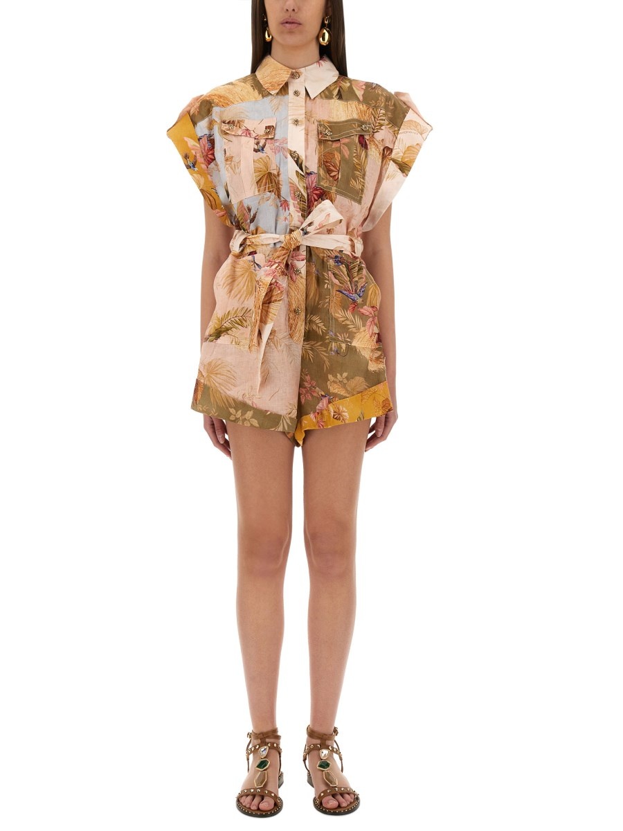 SHORT OVERALLS WITH "ASCENSION" LAPELS - 1