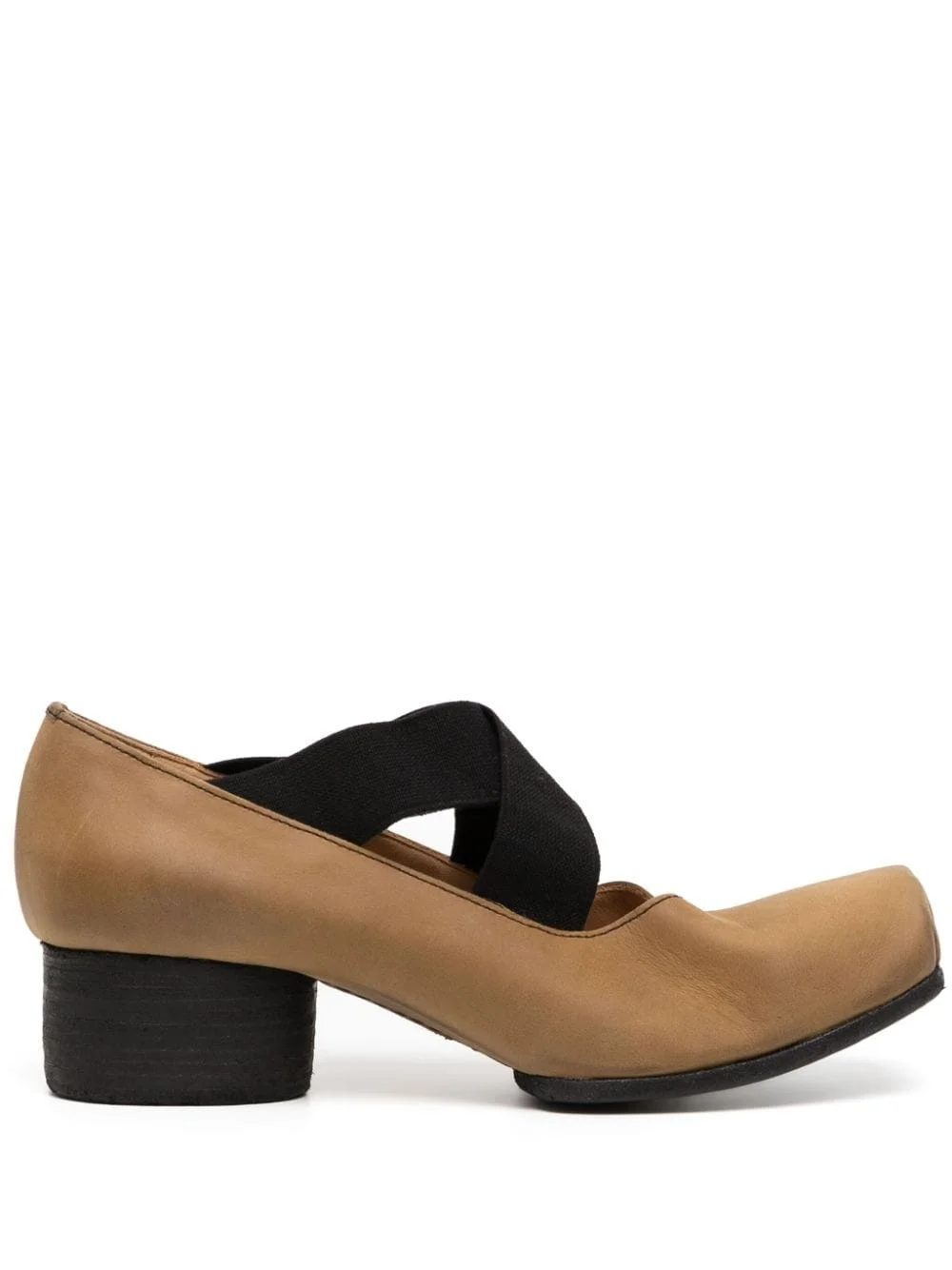 40mm square-toe leather ballerina shoes - 1