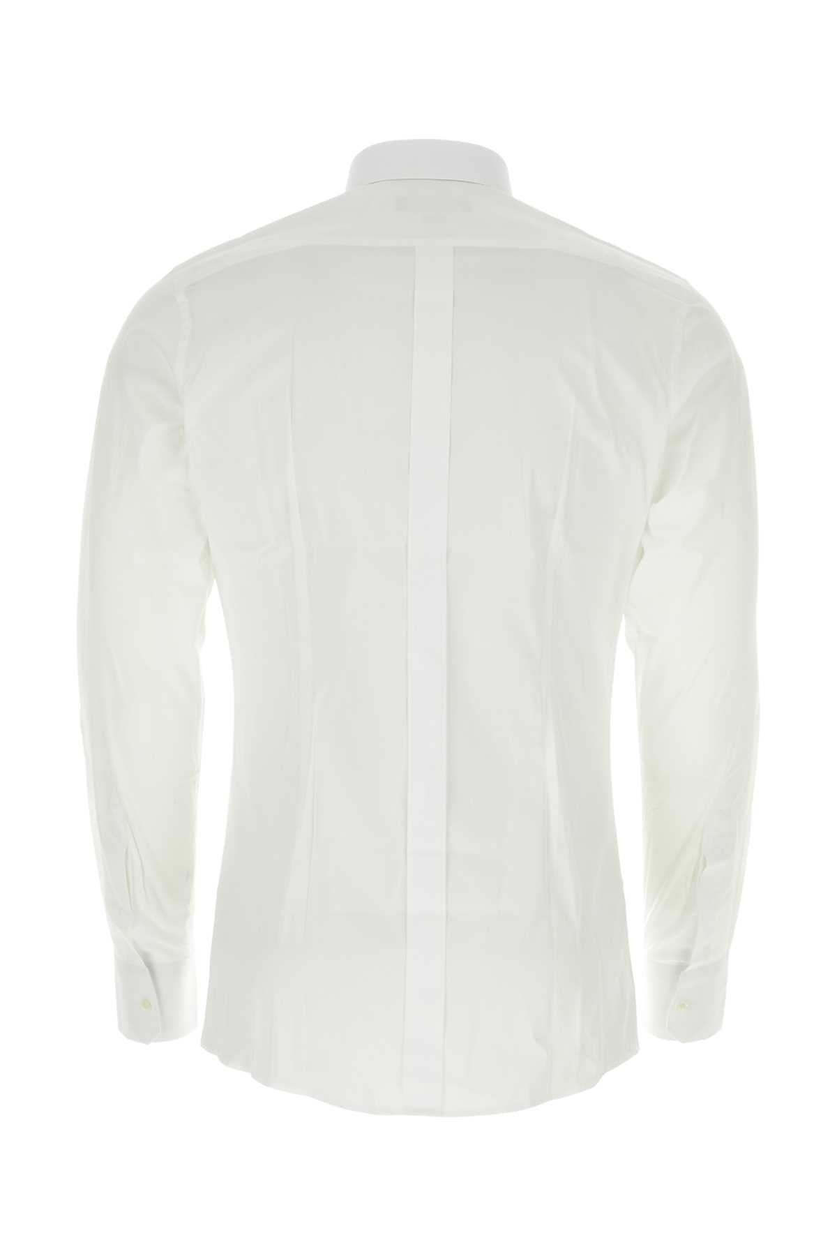 Dolce & Gabbana Men White Stretch Poplin Shirt - 2