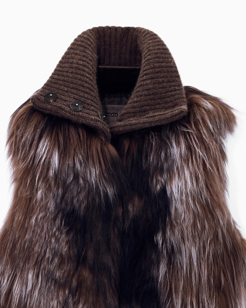 SHEARLING VEST WITH HIGH RIBBED CASHMERE COLLAR 5