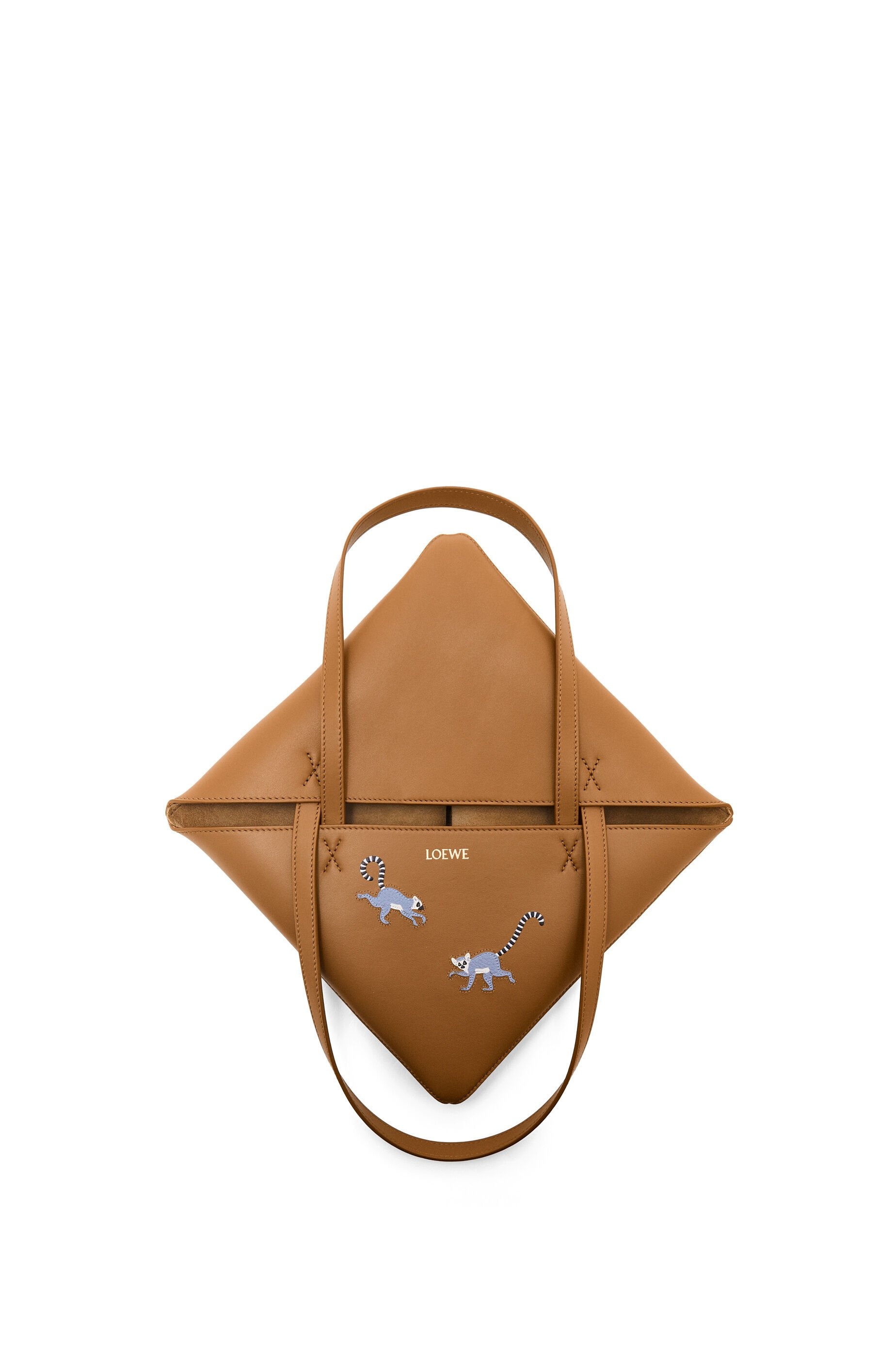Lemur Puzzle Fold tote in shiny calfskin - 8