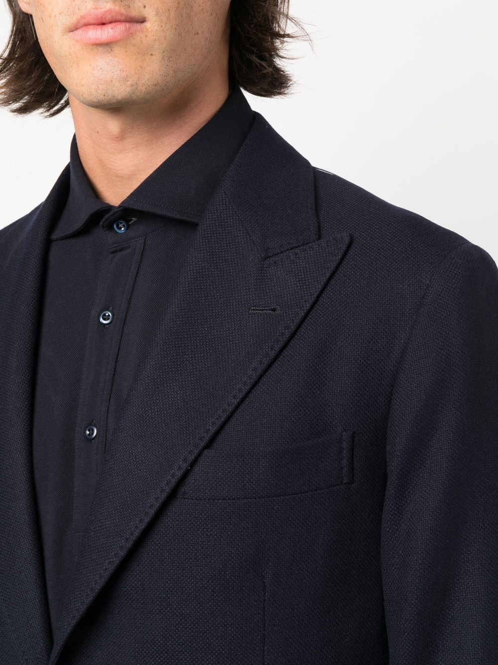 fitted single-breasted button blazer - 5