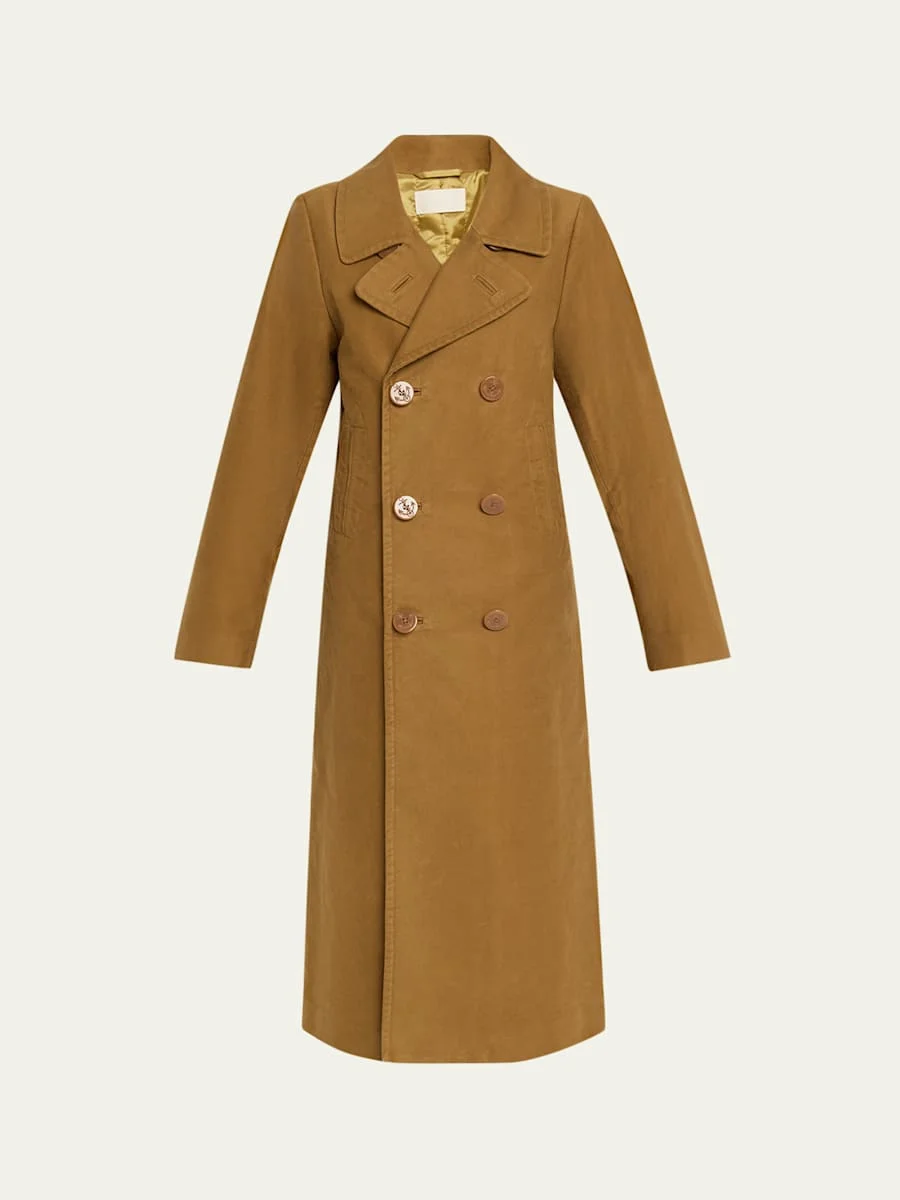 Long Double-Breasted Peacoat - 1