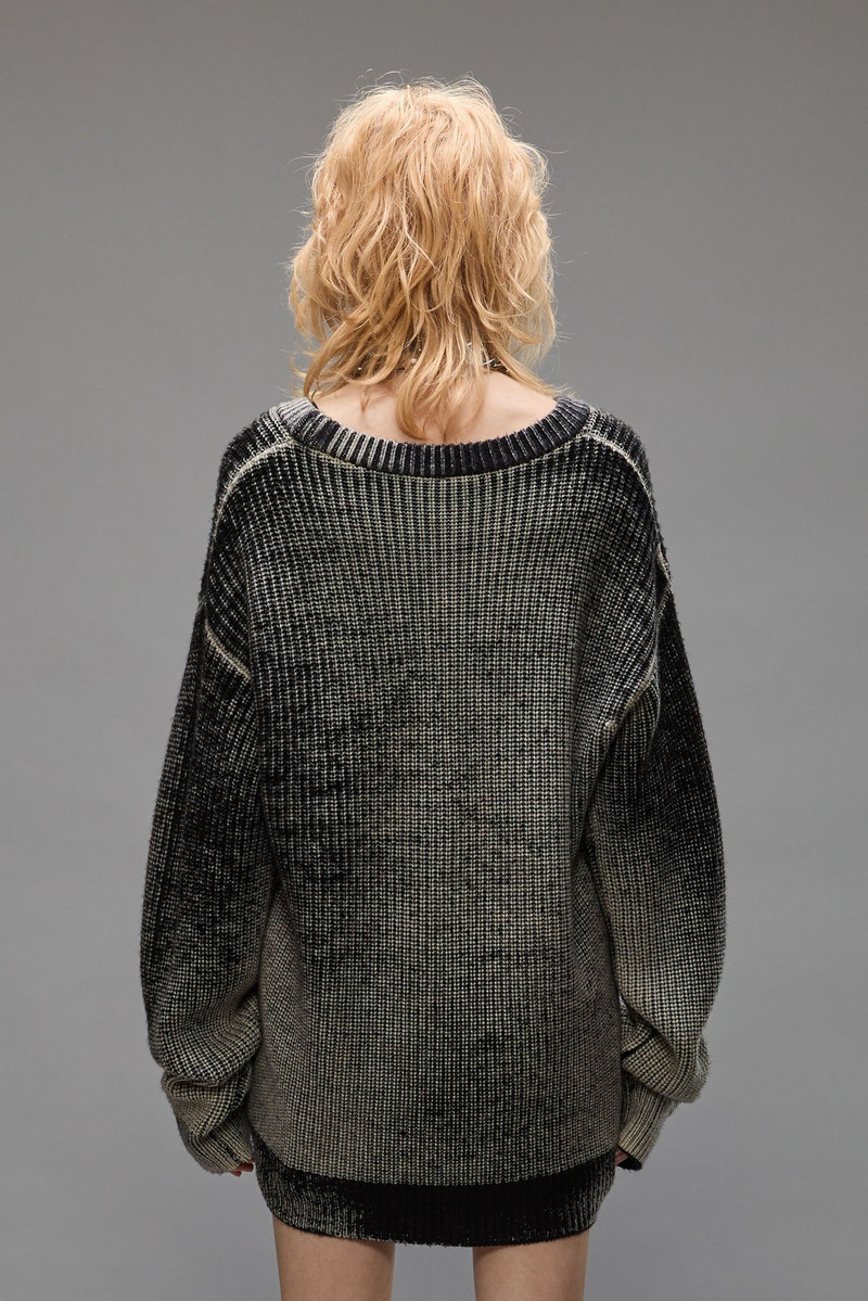 SHIT HAPPENS BOYFRIEND SWEATER - DISTRESSED BLACK 4