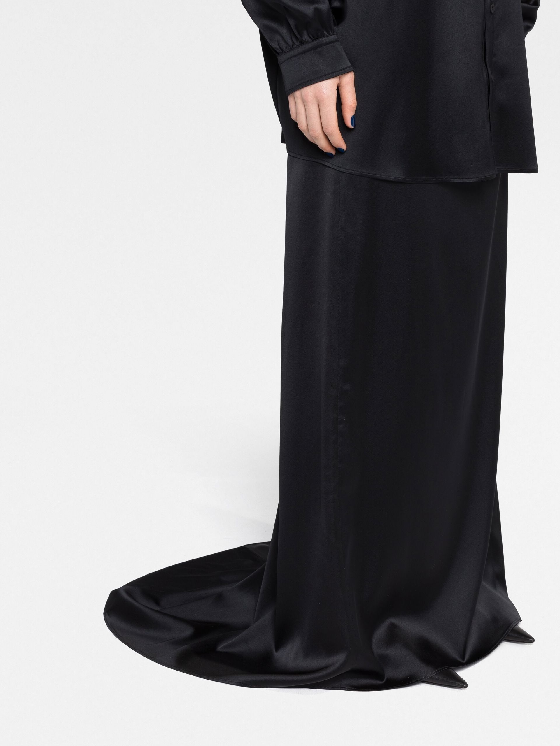 BALENCIAGA Black High Waist Maxi Skirt | brownsfashion