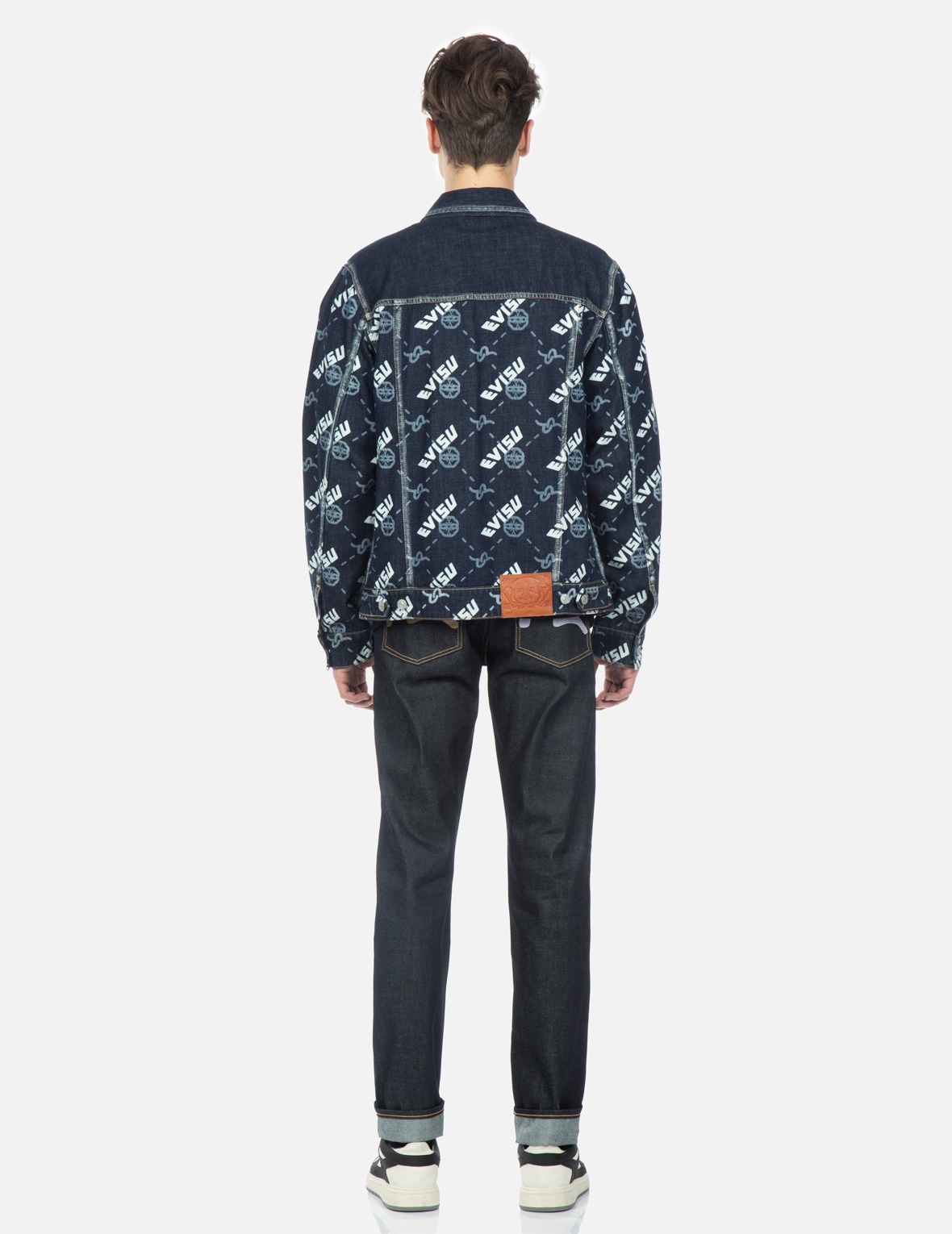 MONOGRAM EMBOSSED SEAGULL PRINT CARROT FIT JEANS #2017 - 5