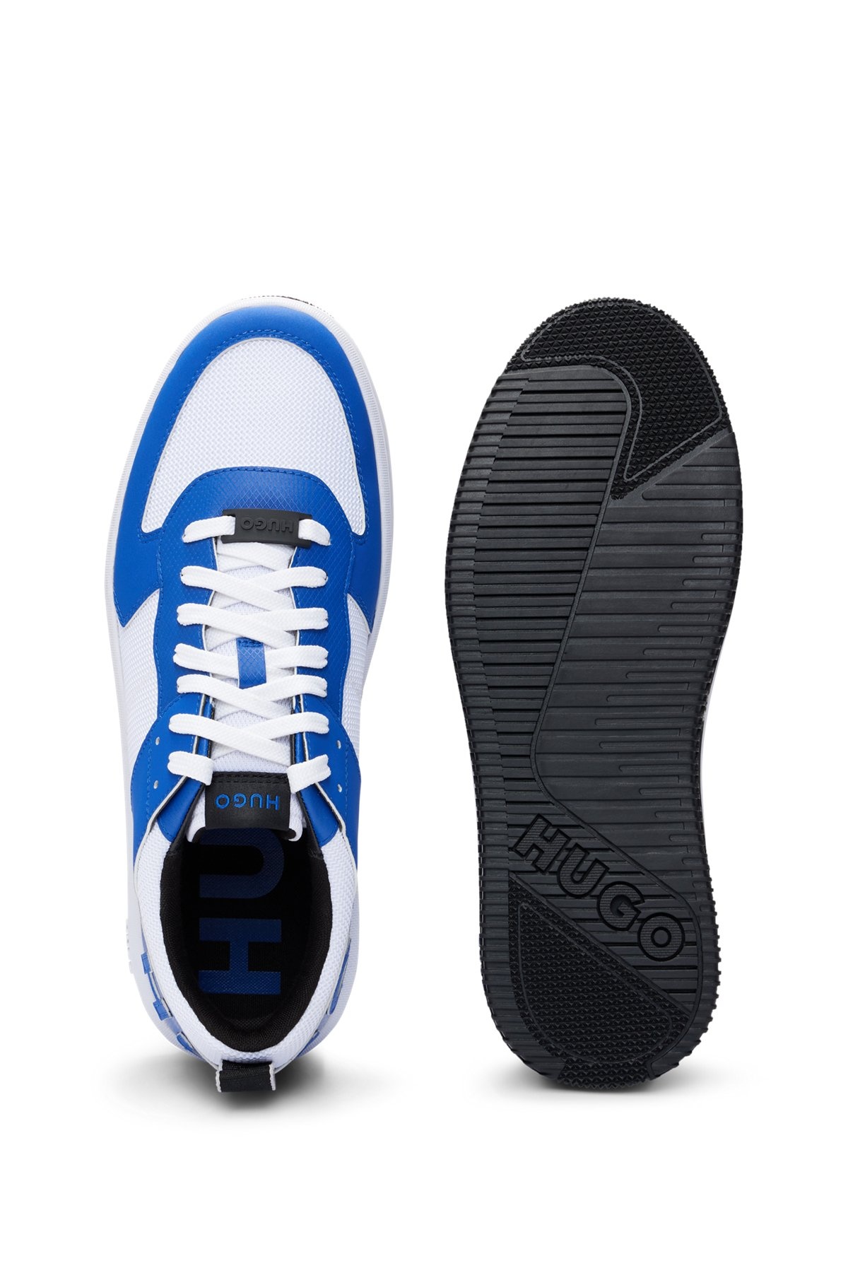 MIXED-MATERIAL TRAINERS WITH RAISED-LOGO BACKTAB - 4