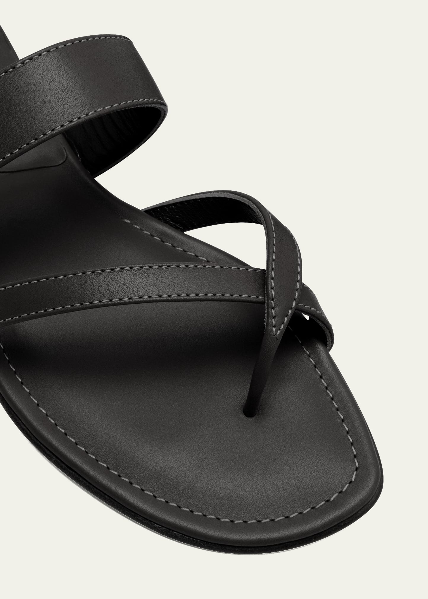 Susa Flat Leather Sandals - 5