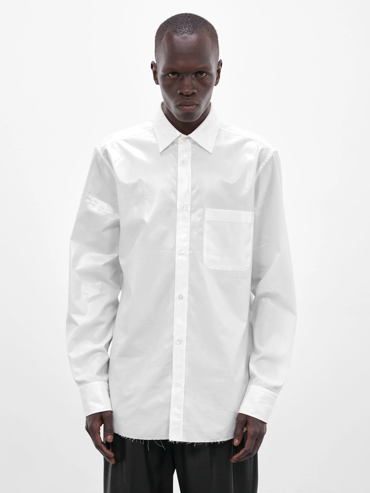 White Cotton Poplin Classic Shirt - 1
