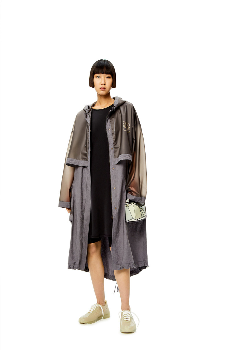 Loewe Long hooded parka in cotton and polyamide outlook