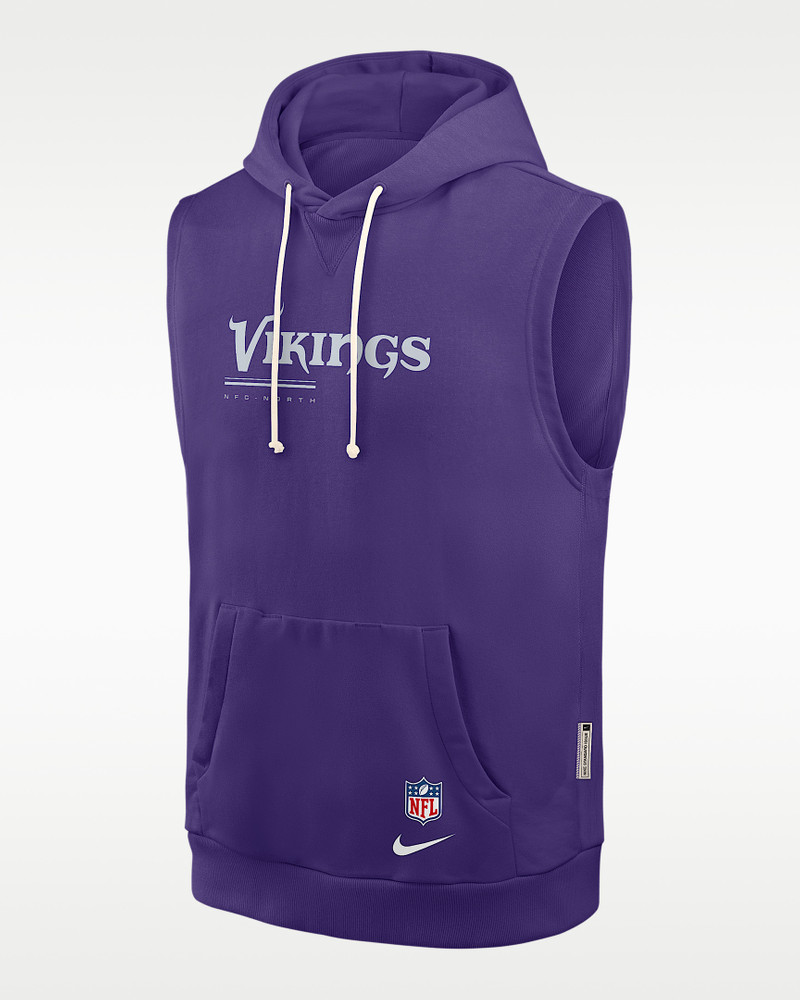 Minnesota Vikings Sideline Men's Nike Dri-FIT NFL Sleeveless Pullover Hoodie 1