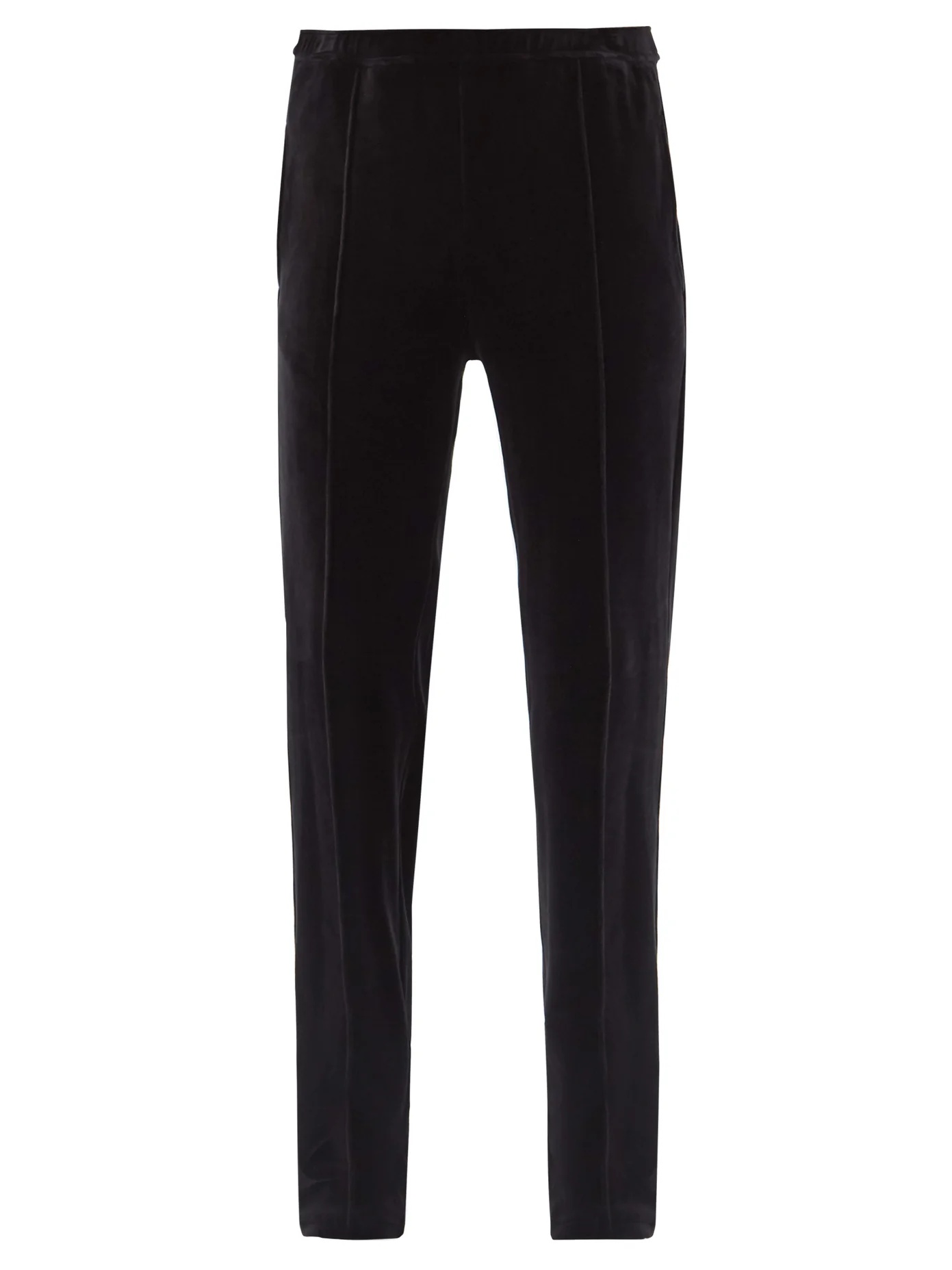 Cotton-velvet straight-leg track pants - 1