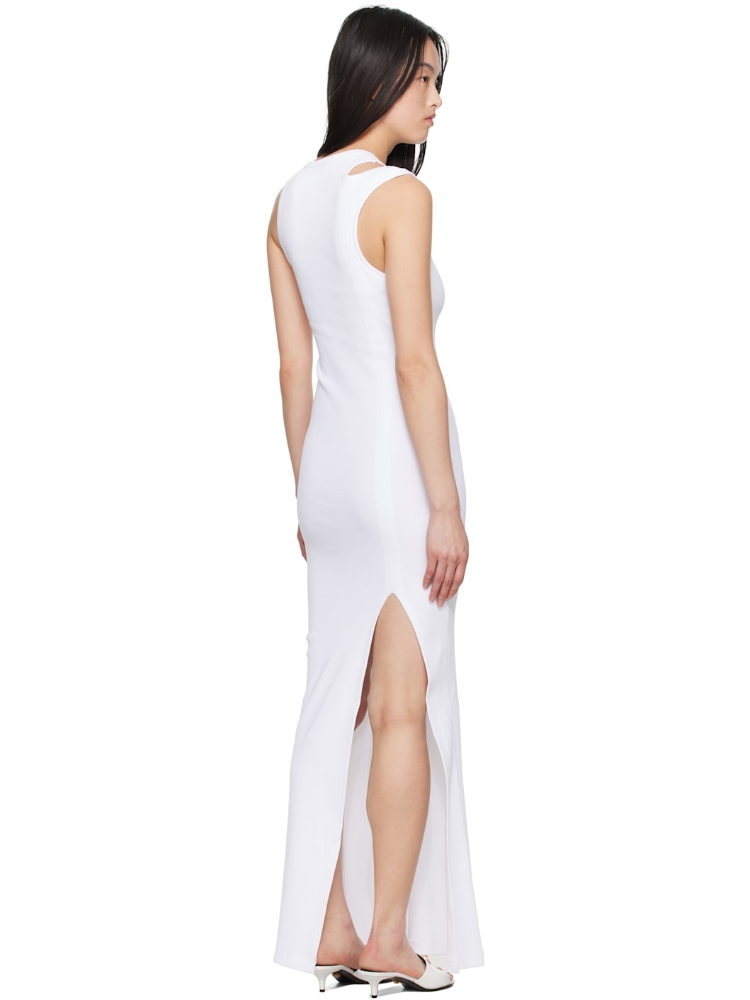 White Baroque Buckle Maxi Dress - 3