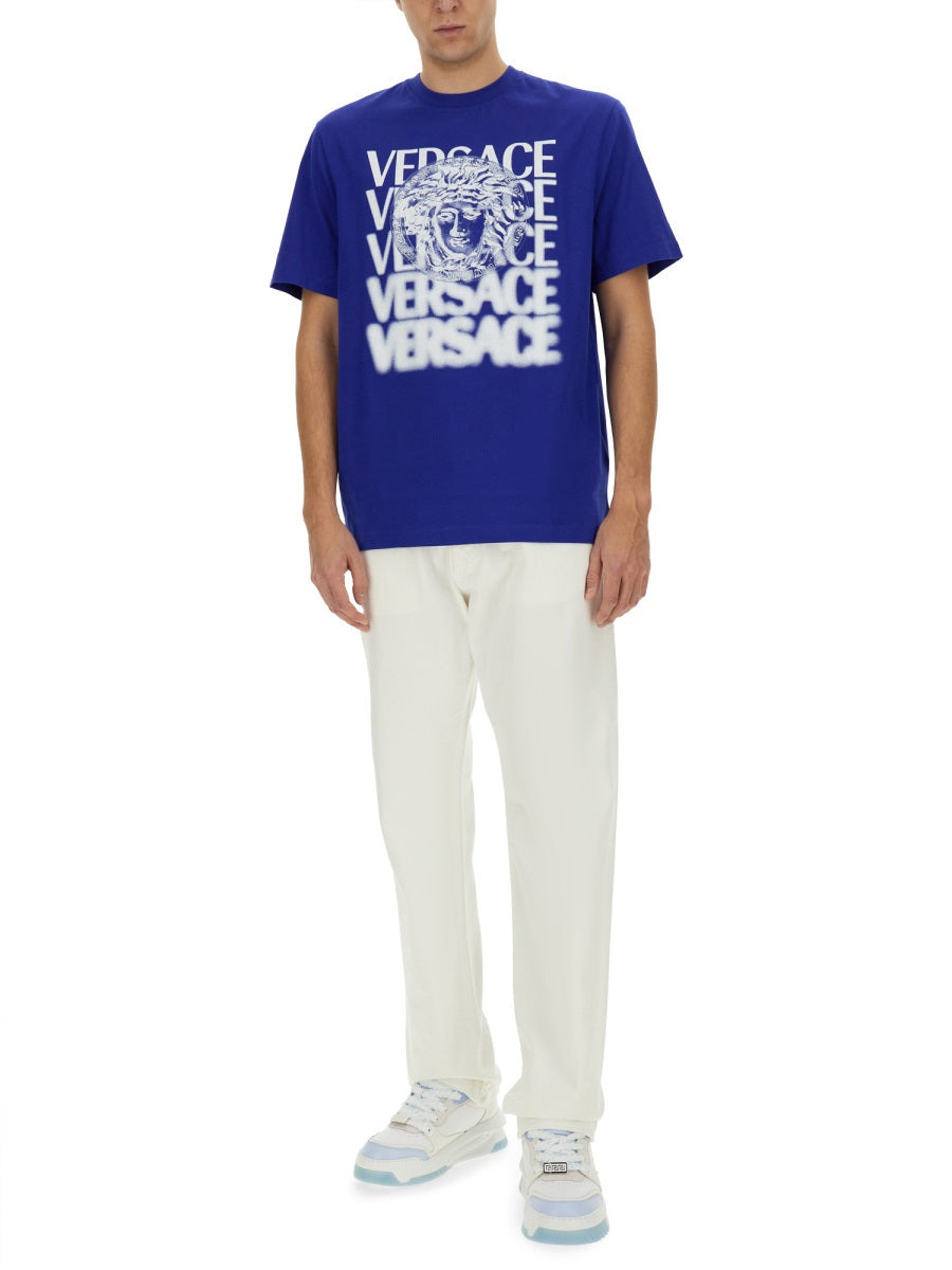 Versace Men T-Shirt With Logo - 4