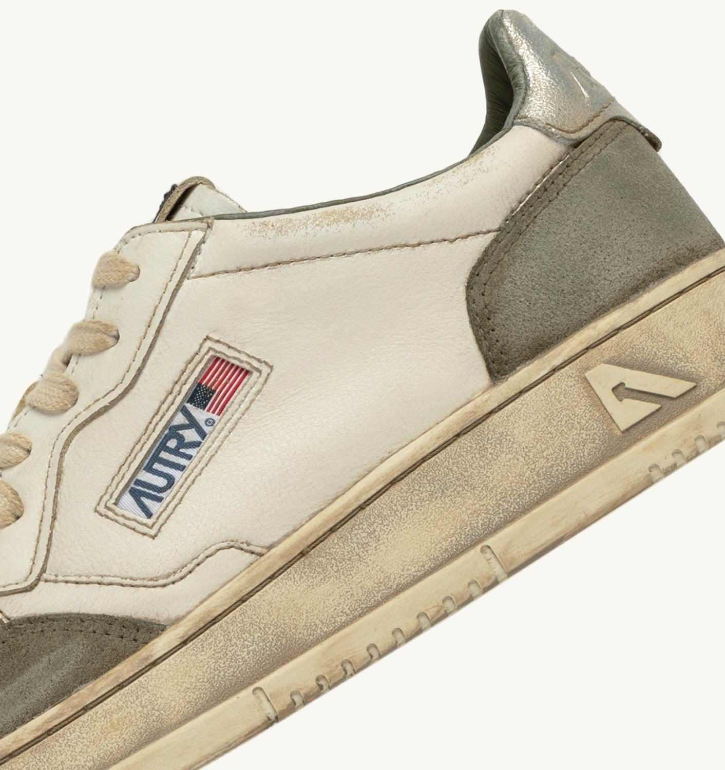 MEDALIST LOW SNEAKERS SUPER VINTAGE IN WHITE AND SILVER LEATHER AND LIZARD SUEDE - 6