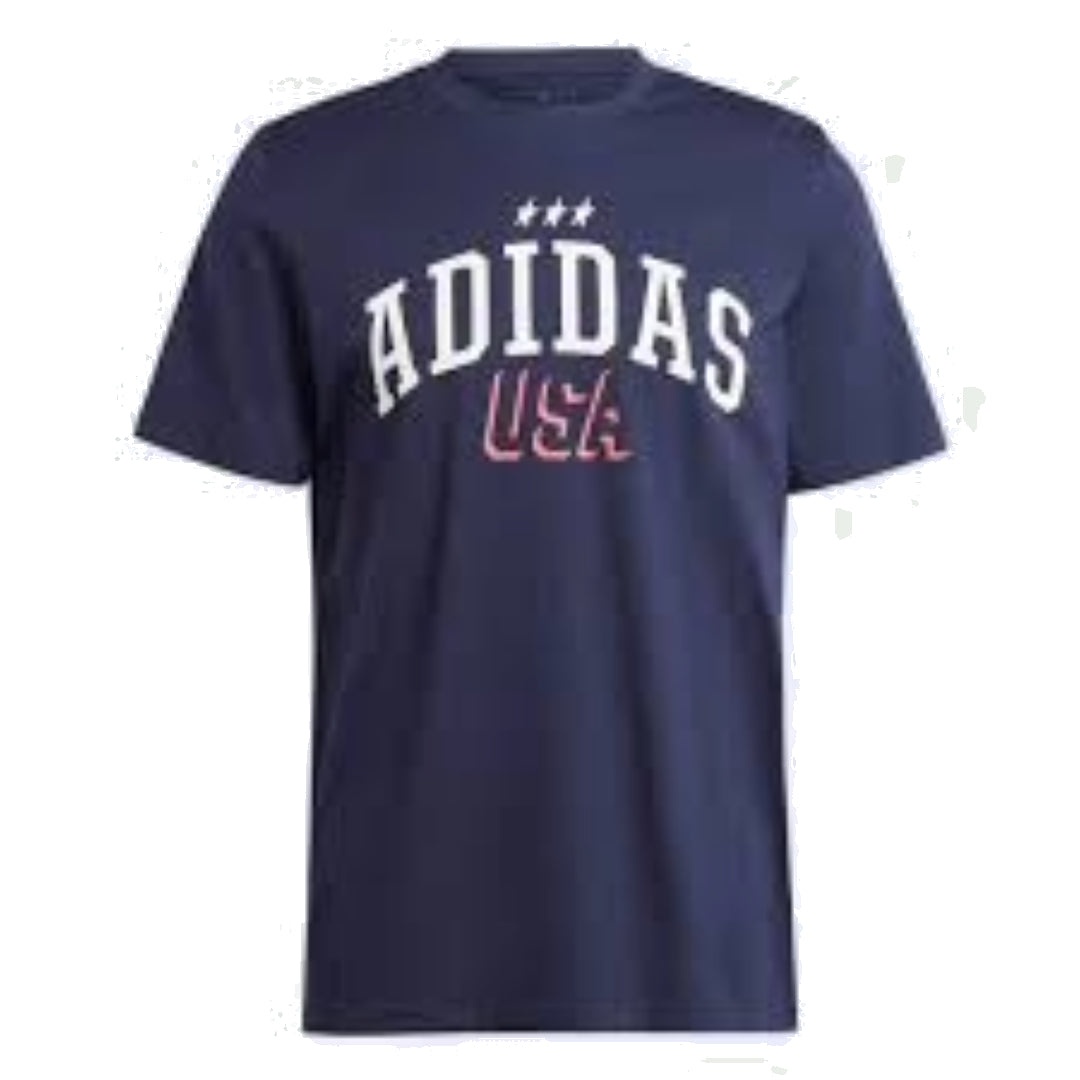 adidas Americana Graphic T-Shirt Asia Sizing 'Navy White' IN6477 - 1